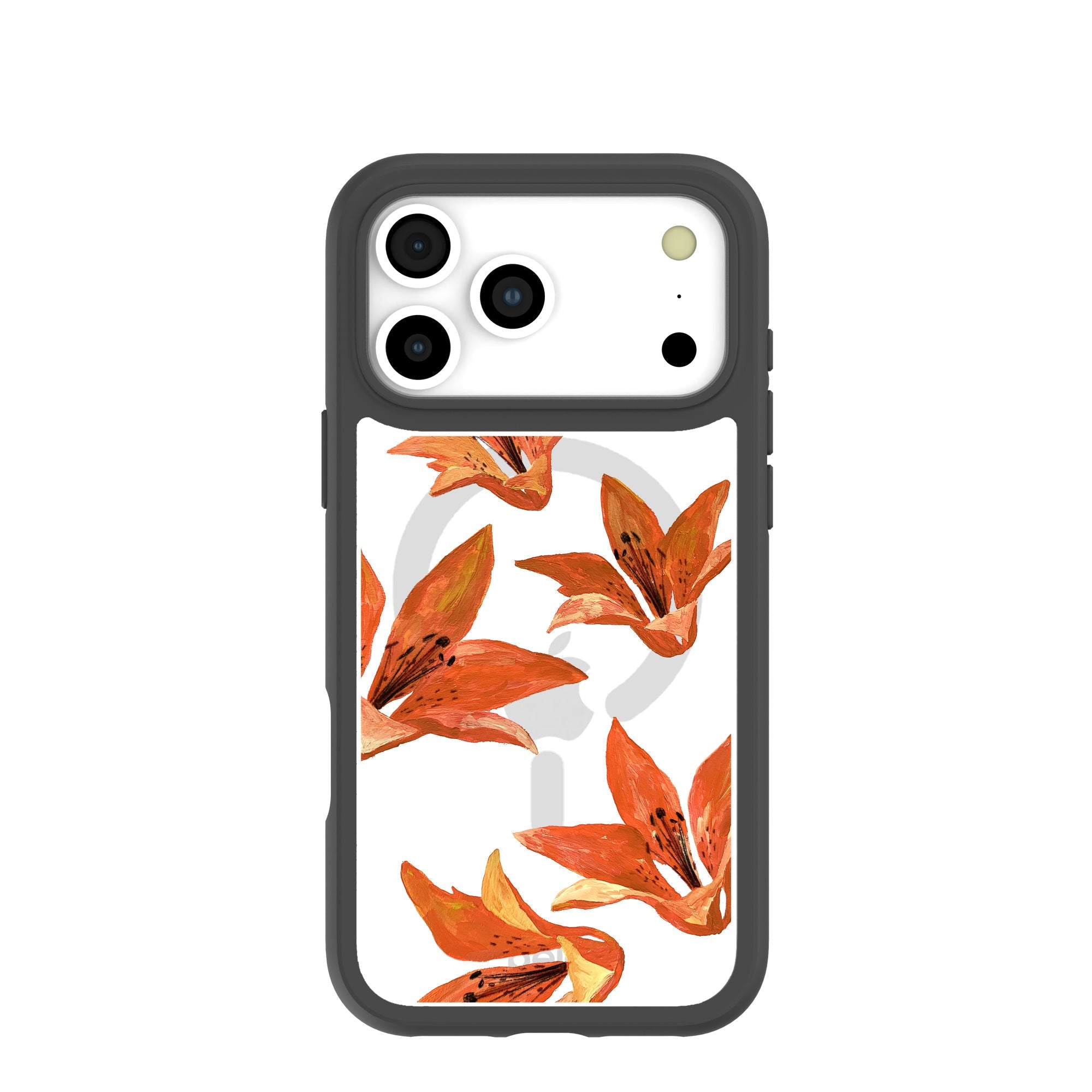 Clear Tiger Lily iPhone 17 Pro Max Case With Noir Ridge (MagSafe included) Refurbished - Pela Case refurbished available on Cerqular