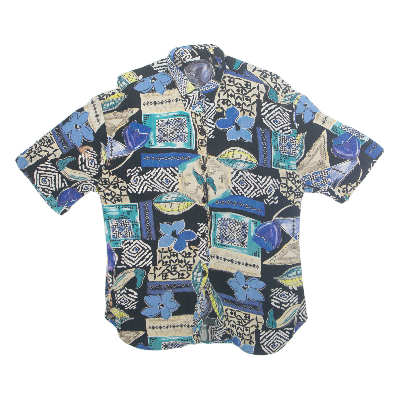 Womens Printed Shirt Black Collared Crazy Pattern L Refurbished - N/A refurbished available on Cerqular