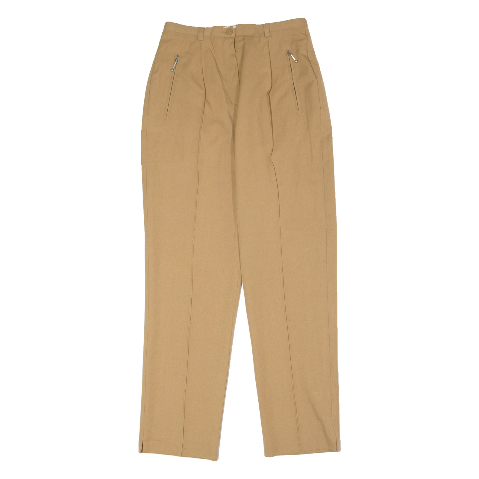BEST CONNECTIONS Pleated Womens Trousers Beige Slim Straight 90s W26 L28 Refurbished - N/A refurbished available on Cerqular
