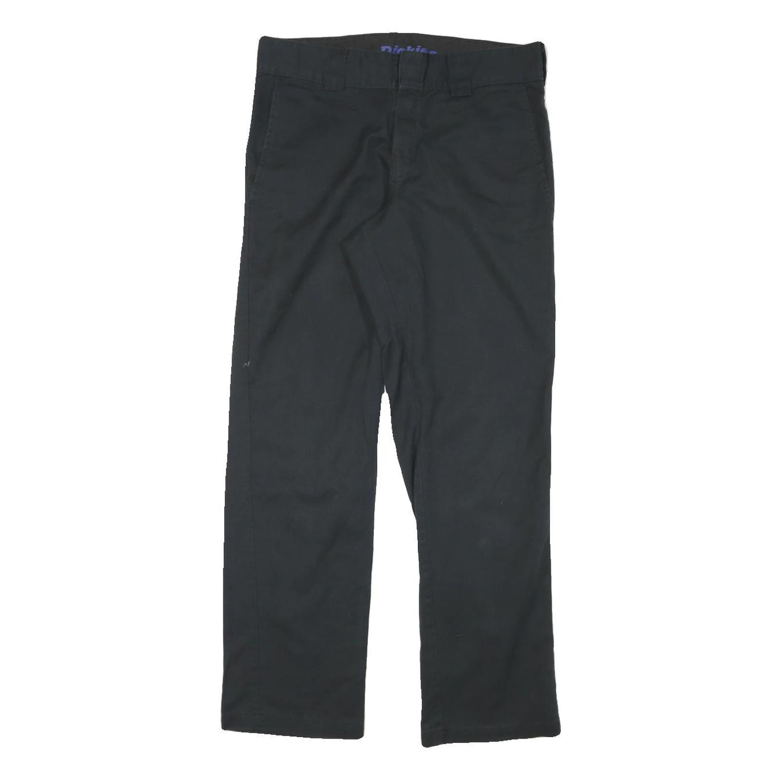 DICKIES Mens Black Regular Fit Straight Leg Trousers W30 L29 Cotton Blend Zip Refurbished - N/A refurbished available on Cerqular