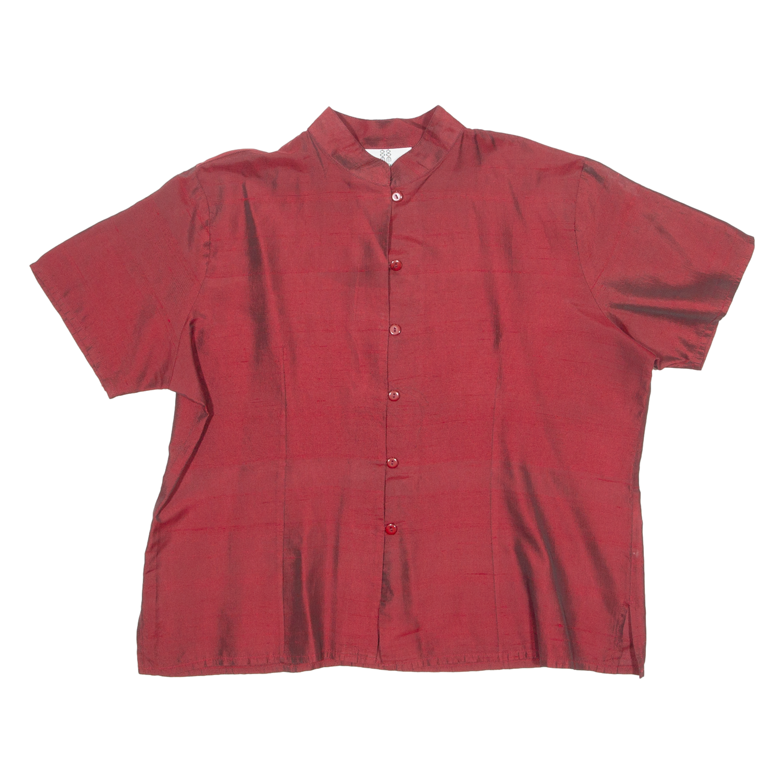 HUA SI SILK COLLECTION Womens Plain Shirt Maroon Silk 2XL Refurbished - N/A refurbished available on Cerqular