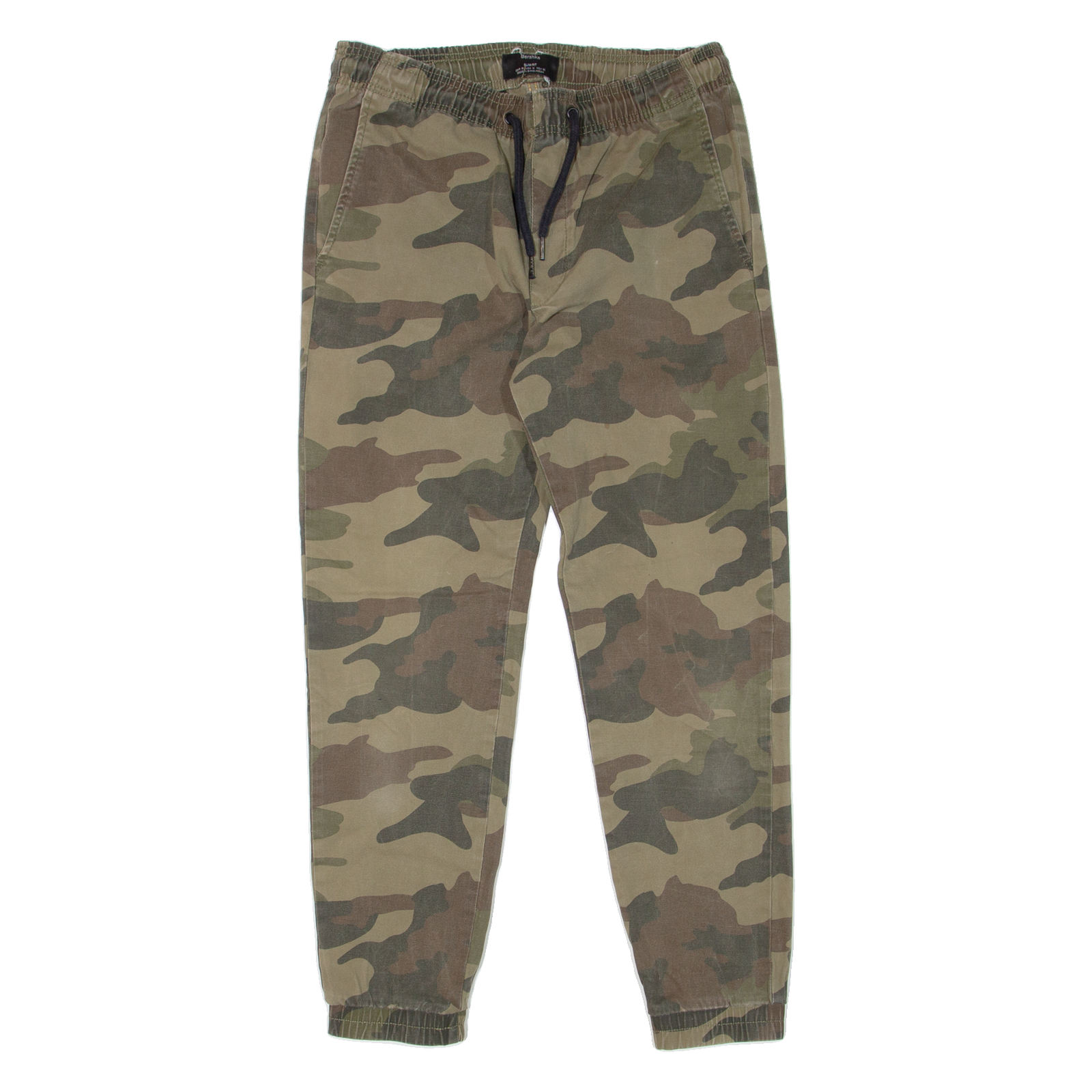 BERSHKA Camo Mens Trousers Green Slim Tapered W28 L27 Refurbished - N/A refurbished available on Cerqular