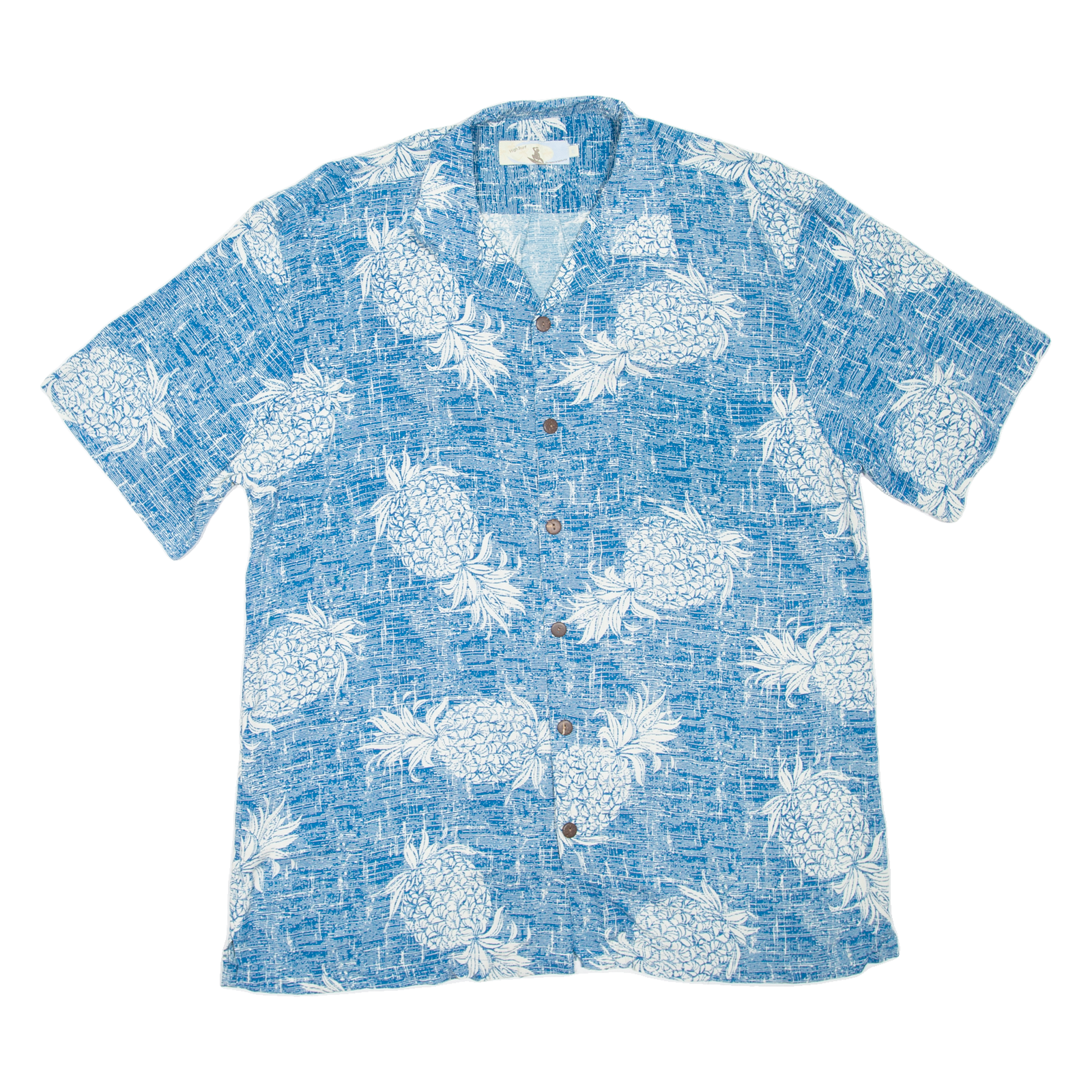 HIGH SURF Pineapples Mens Hawaiian Shirt Blue Crazy Pattern XL Refurbished - N/A refurbished available on Cerqular