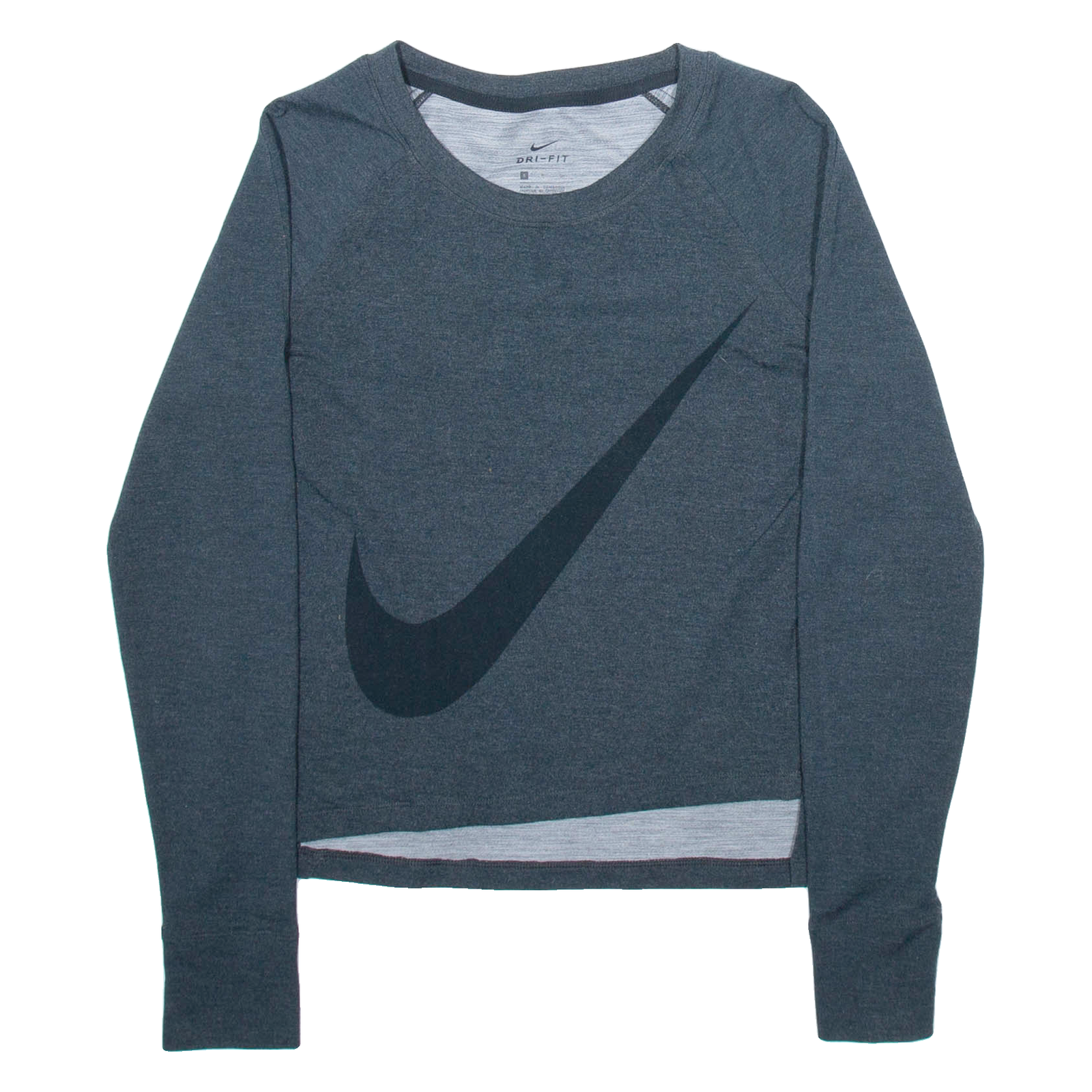 NIKE Womens T-Shirt Grey Long Sleeve S Refurbished - N/A refurbished available on Cerqular