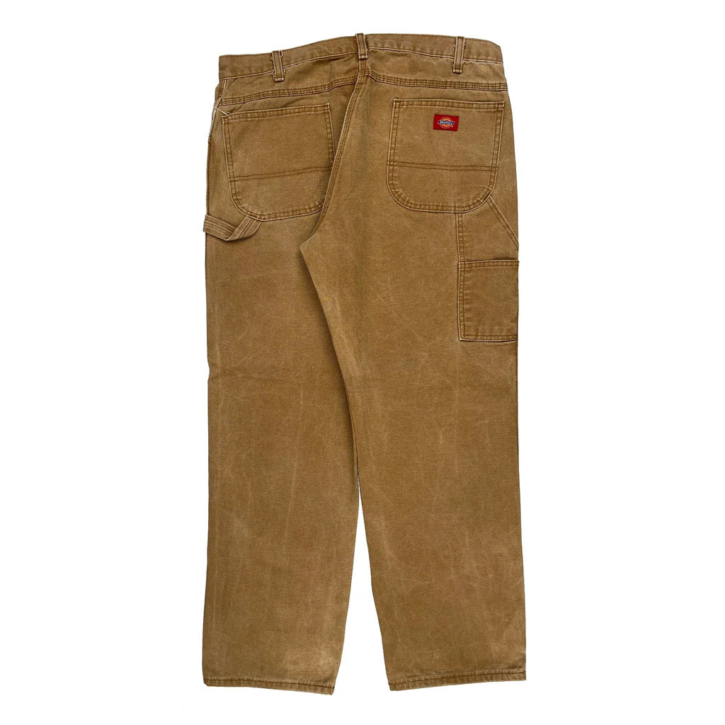 Dickies Carpenter Trousers - 37W 32L Brown Cotton Refurbished - Thrifted (note: this is a term often used to describe second- refurbished available on Cerqular