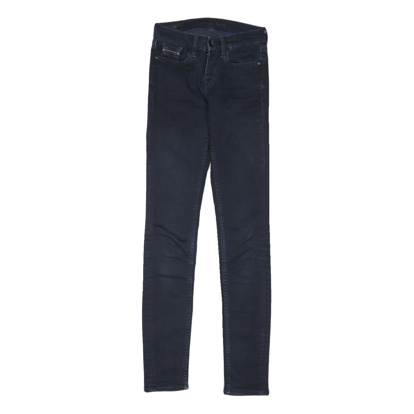CALVIN KLEIN JEANS Womens Denim Dark Regular Skinny Jeans W24 L30 Stylish Zip Refurbished - N/A refurbished available on Cerqular
