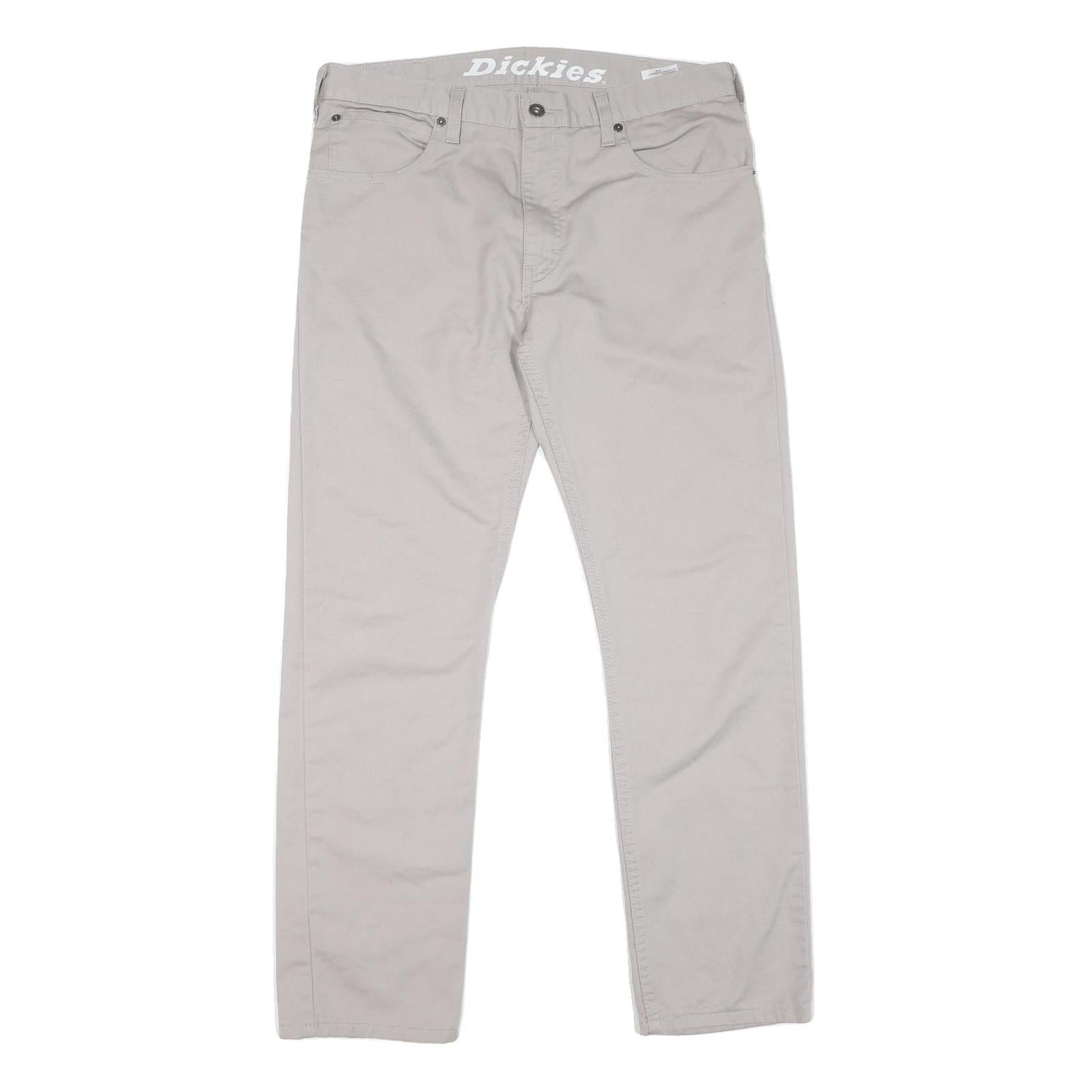 DICKIES Mens Cotton Blend Beige Regular Fit Straight Leg Trousers W34 L30 Refurbished - N/A refurbished available on Cerqular