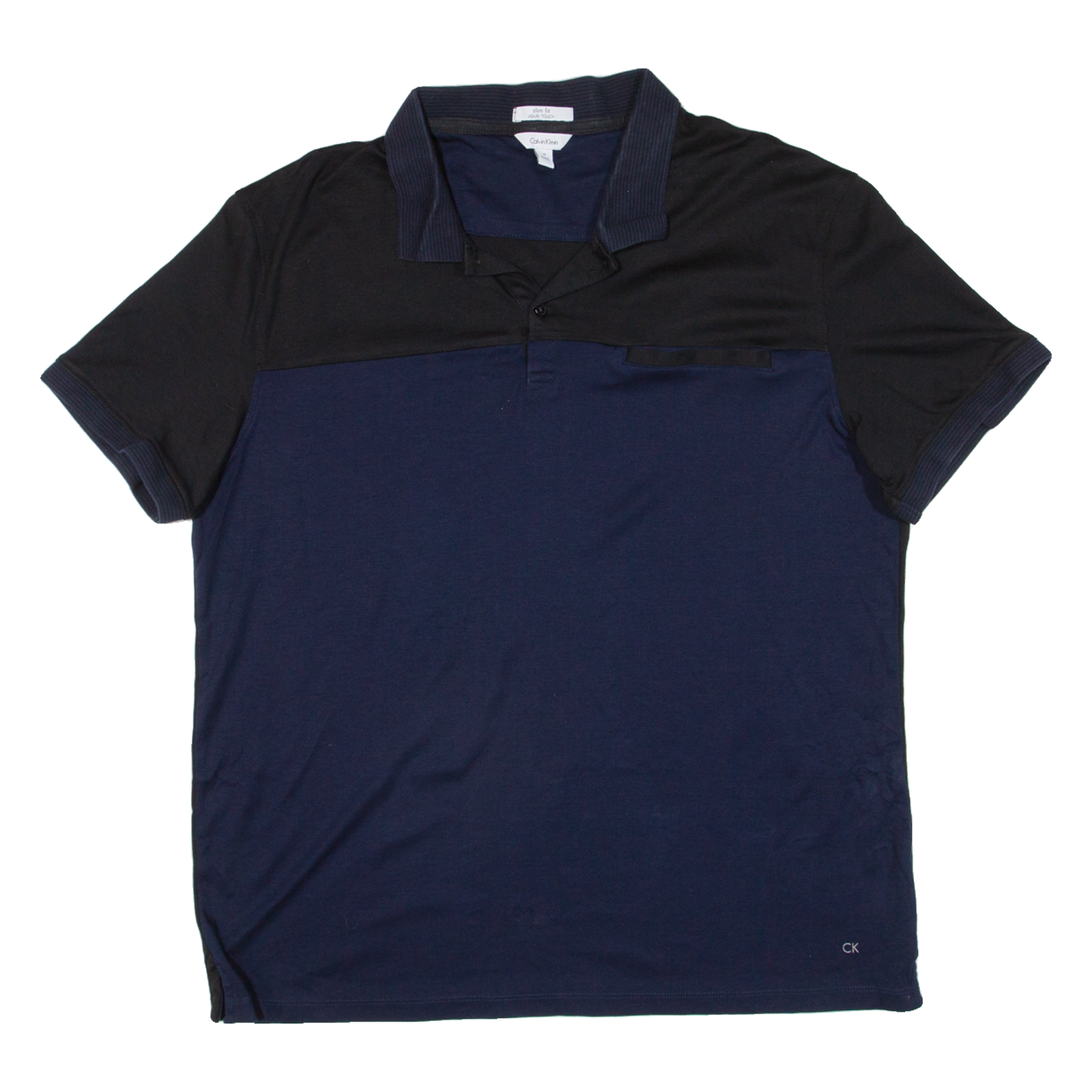 CALVIN KLEIN Slim Fit Mens Polo Shirt Blue XL Refurbished - N/A refurbished available on Cerqular
