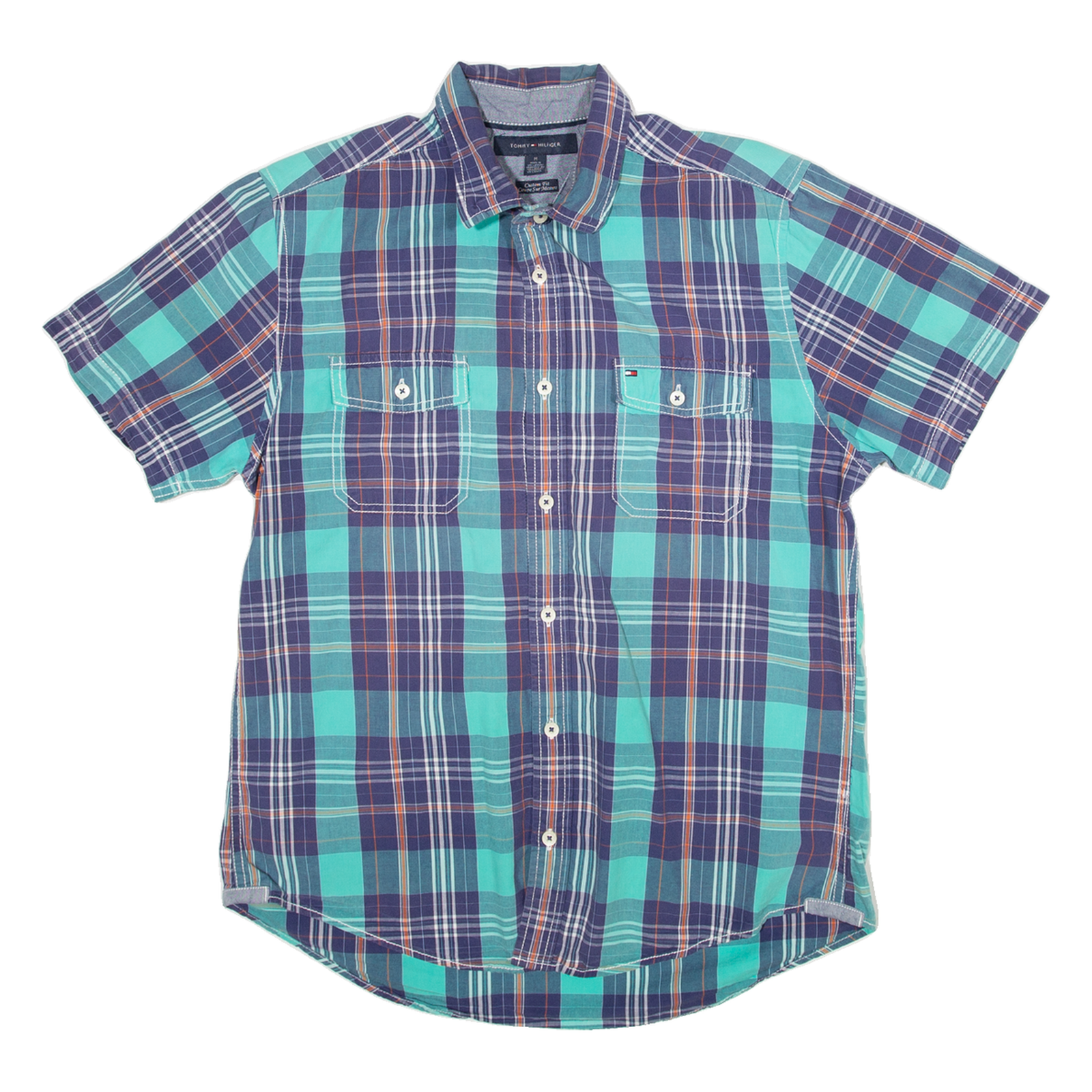 TOMMY HILFIGER Custom Fit Mens Shirt Green Check M Refurbished - N/A refurbished available on Cerqular