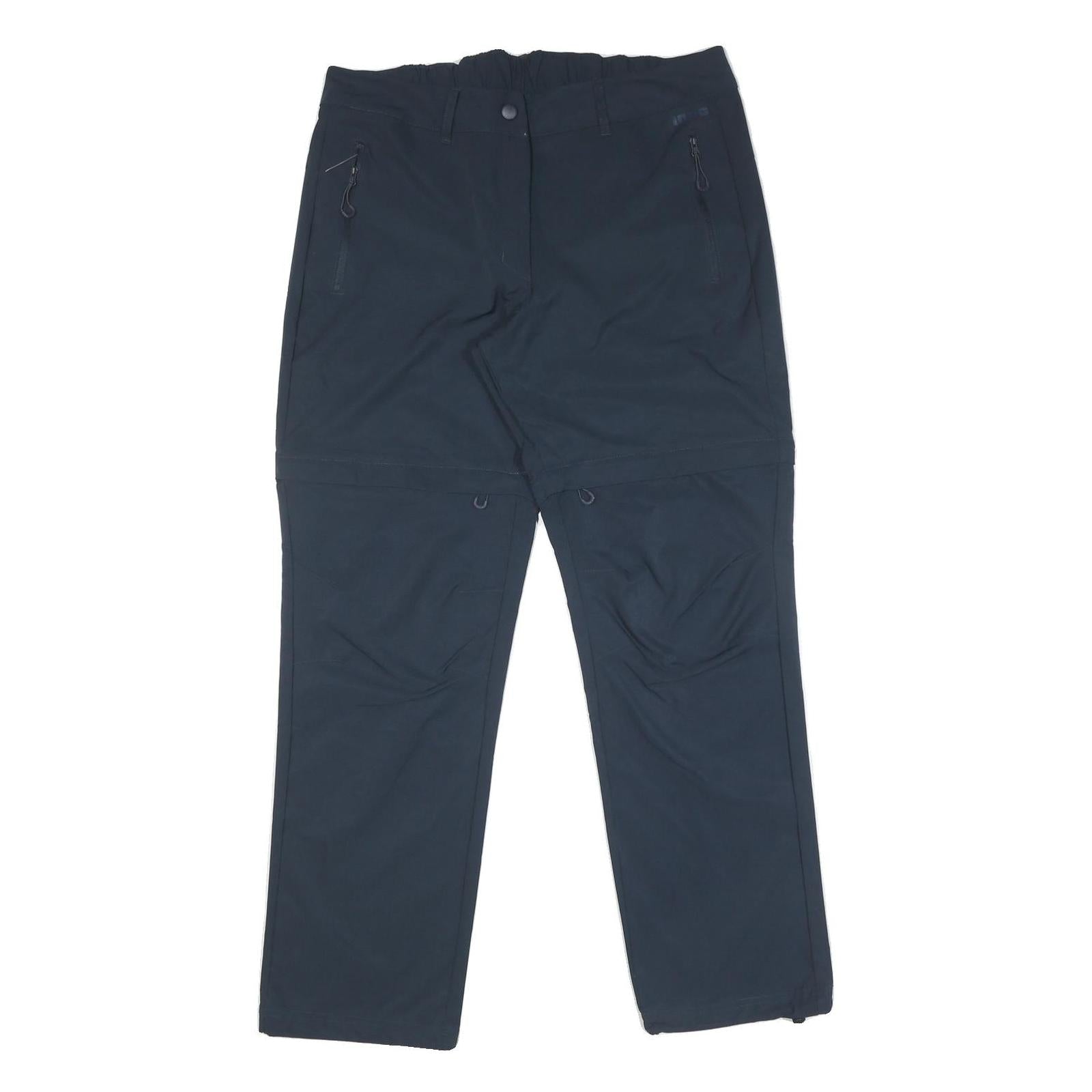 Mens Regular Fit Zip Closure Polyester Blend Black Trousers W34 L32 Comfortable Refurbished - N/A refurbished available on Cerqular