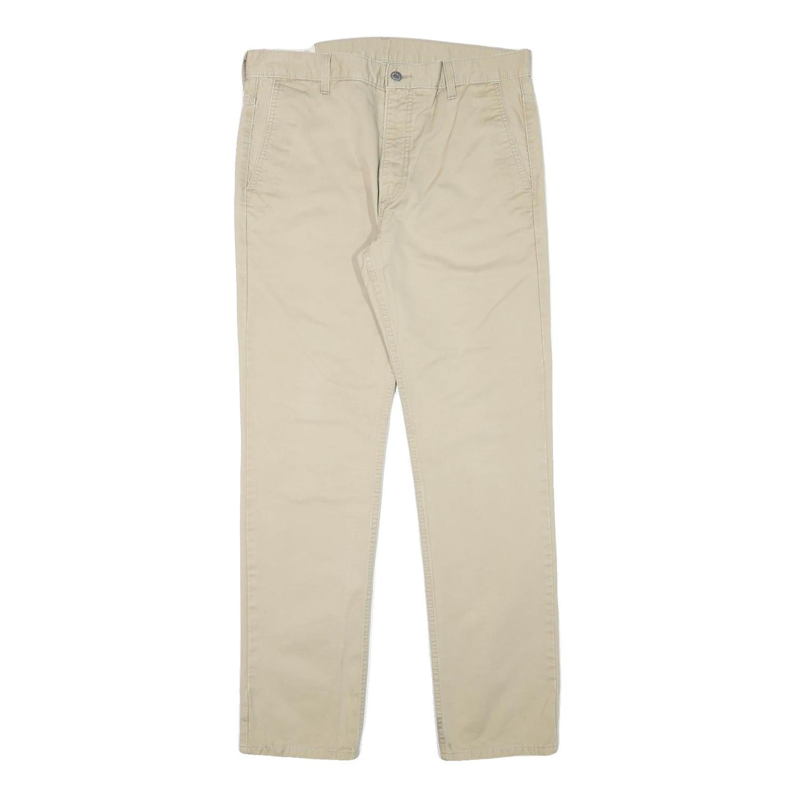 LEVI'S Mens Cotton Blend Slim Beige Trousers W34 L31 Casual Zip Closure Refurbished - N/A refurbished available on Cerqular