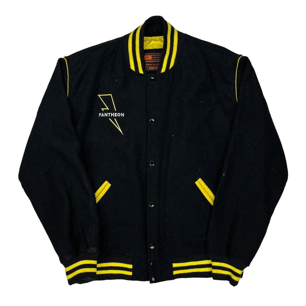 Pantheon Clothoo Varsity Jacket - Large Black Wool Refurbished - Thrifted (note: this is a term often used to describe second- refurbished available on Cerqular