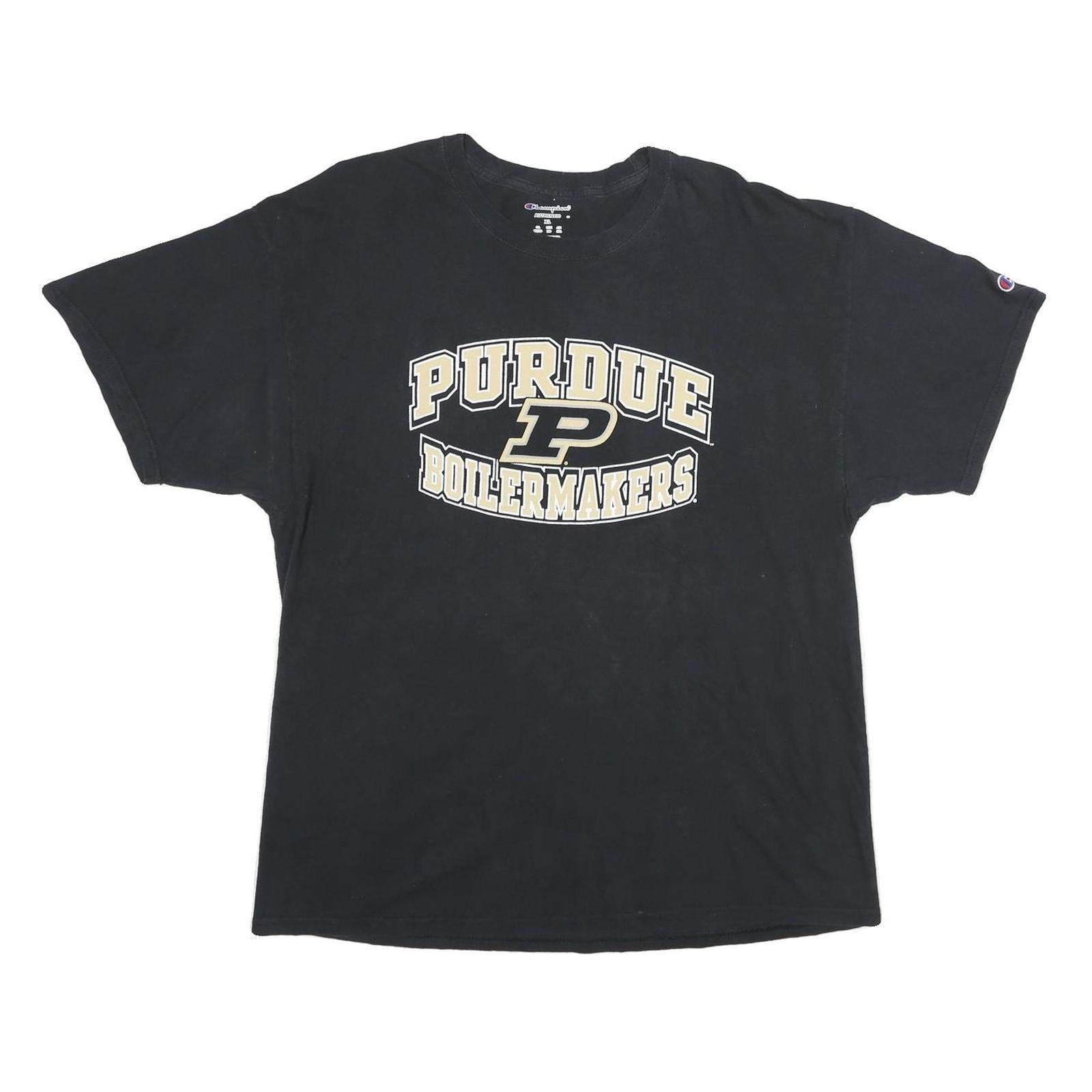 CHAMPION Mens Black Purdue Boilermakers Graphic T-Shirt XL Short Sleeve Crew Refurbished - N/A refurbished available on Cerqular