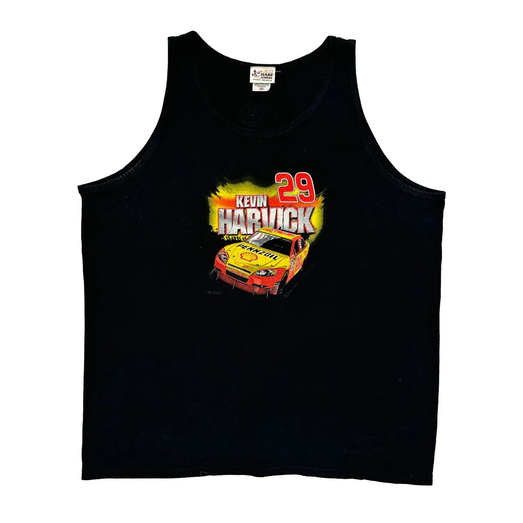 Kevin Harvick Chase Authentics Nascar Vest - 2XL Black Cotton Refurbished - Thrifted (note: this is a term often used to describe second- refurbished available on Cerqular