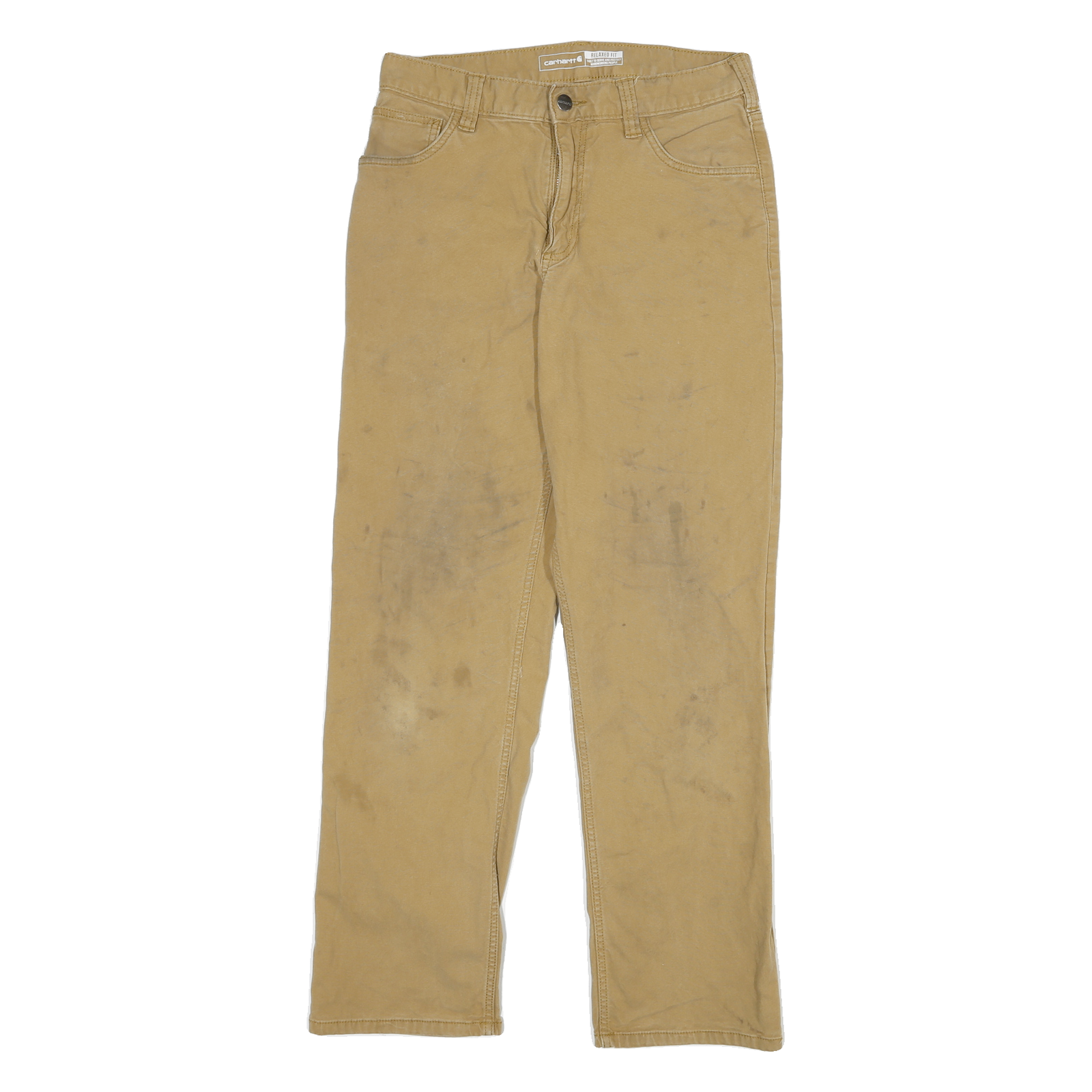 CARHARTT Mens Relaxed Jeans Beige Cotton Blend Zip W28 L29 Workwear Casual Refurbished - N/A refurbished available on Cerqular