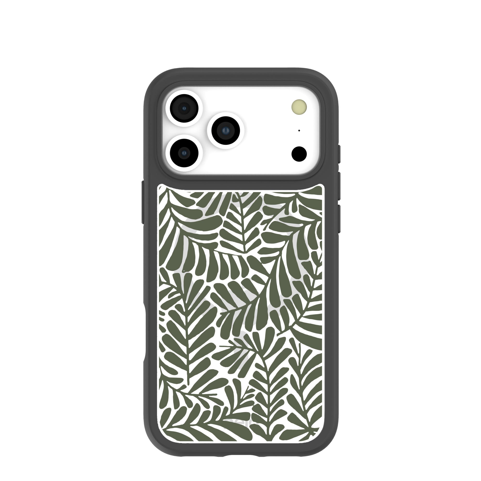 Clear Fern Dreams iPhone 17 Pro Max Case With Noir Ridge (MagSafe included) Refurbished - Pela Case refurbished available on Cerqular