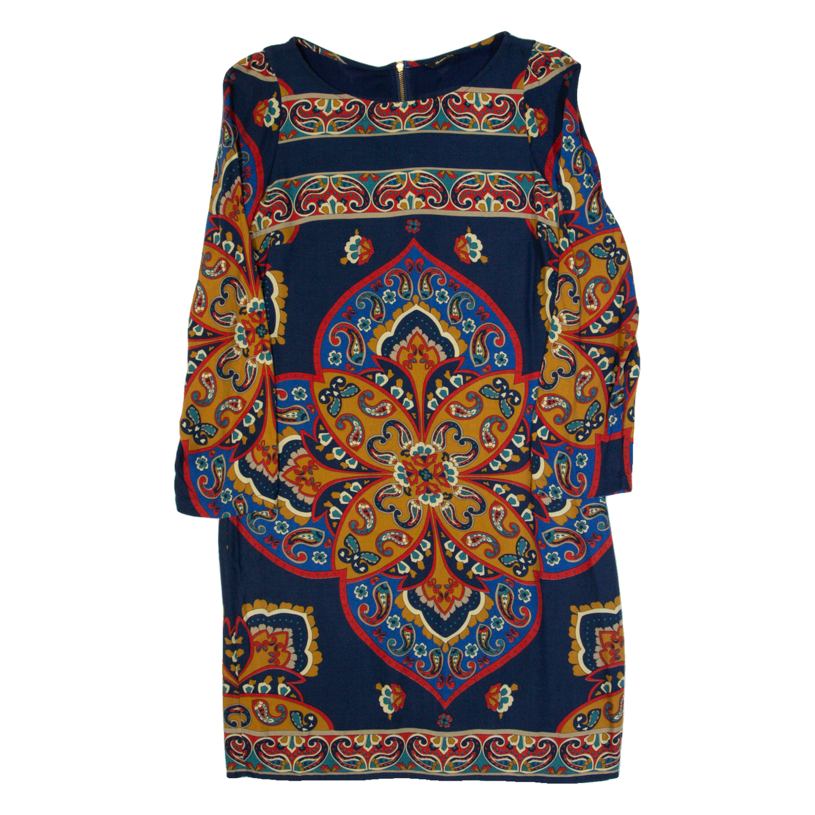 MASSIMO DUTTI Womens Day Dress Blue Paisley Long Sleeve Knee Length S Refurbished - N/A refurbished available on Cerqular