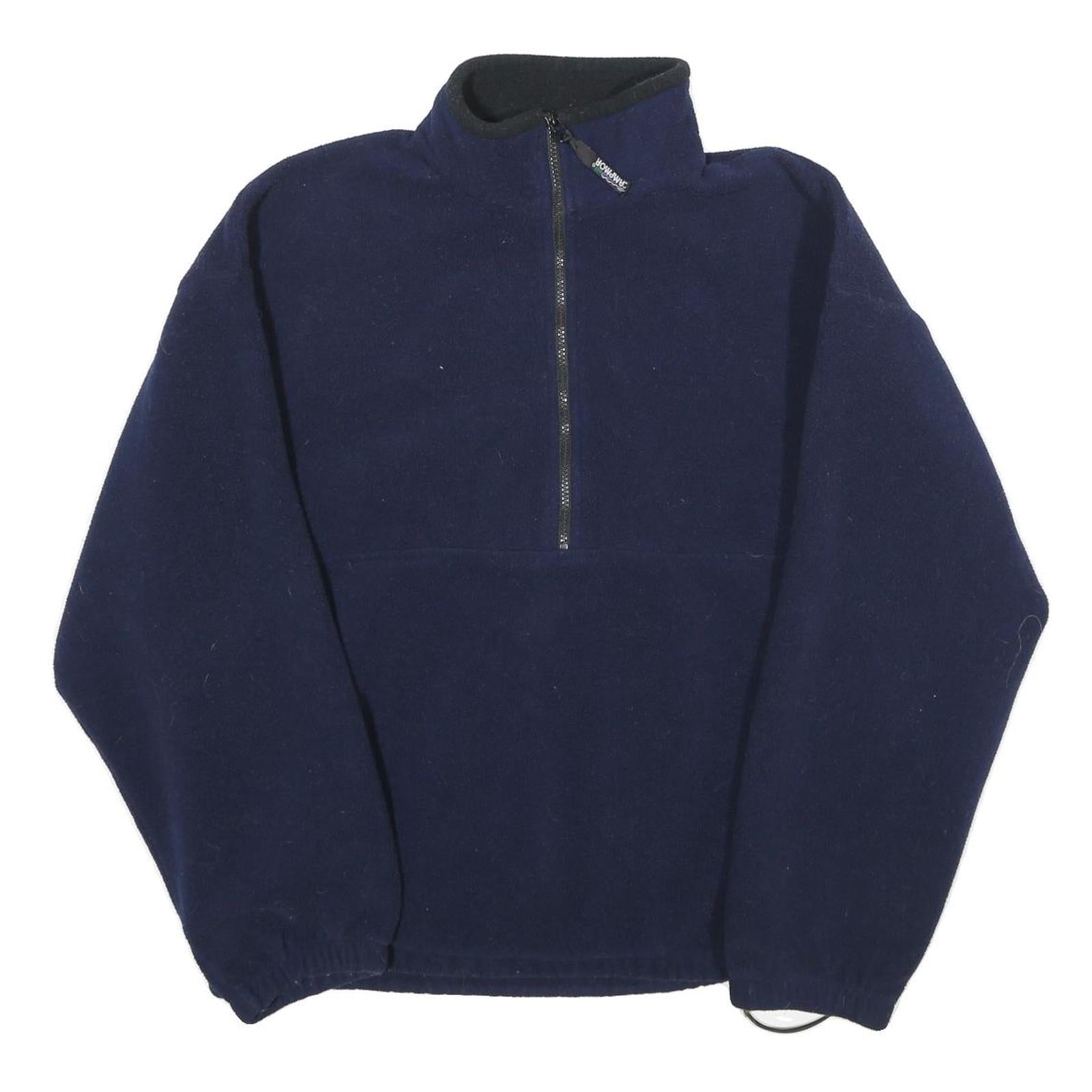 CAMPMOR Mens Navy Blue Plain Pullover Jumper Crew Neck Size L Polyester Warm Refurbished - N/A refurbished available on Cerqular