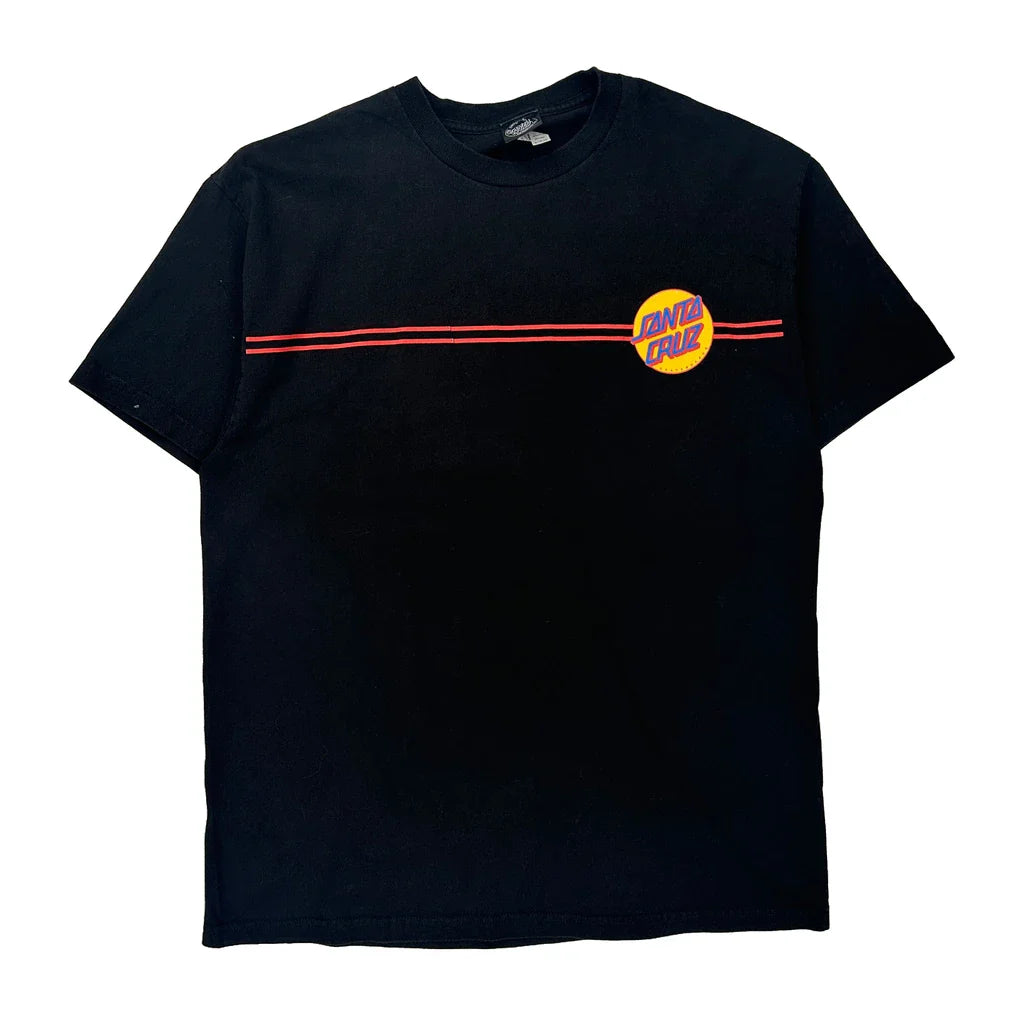 Santa Cruz Graphic T-Shirt - XL Black Cotton Refurbished - Thrifted (note: this is a term often used to describe second- refurbished available on Cerqular