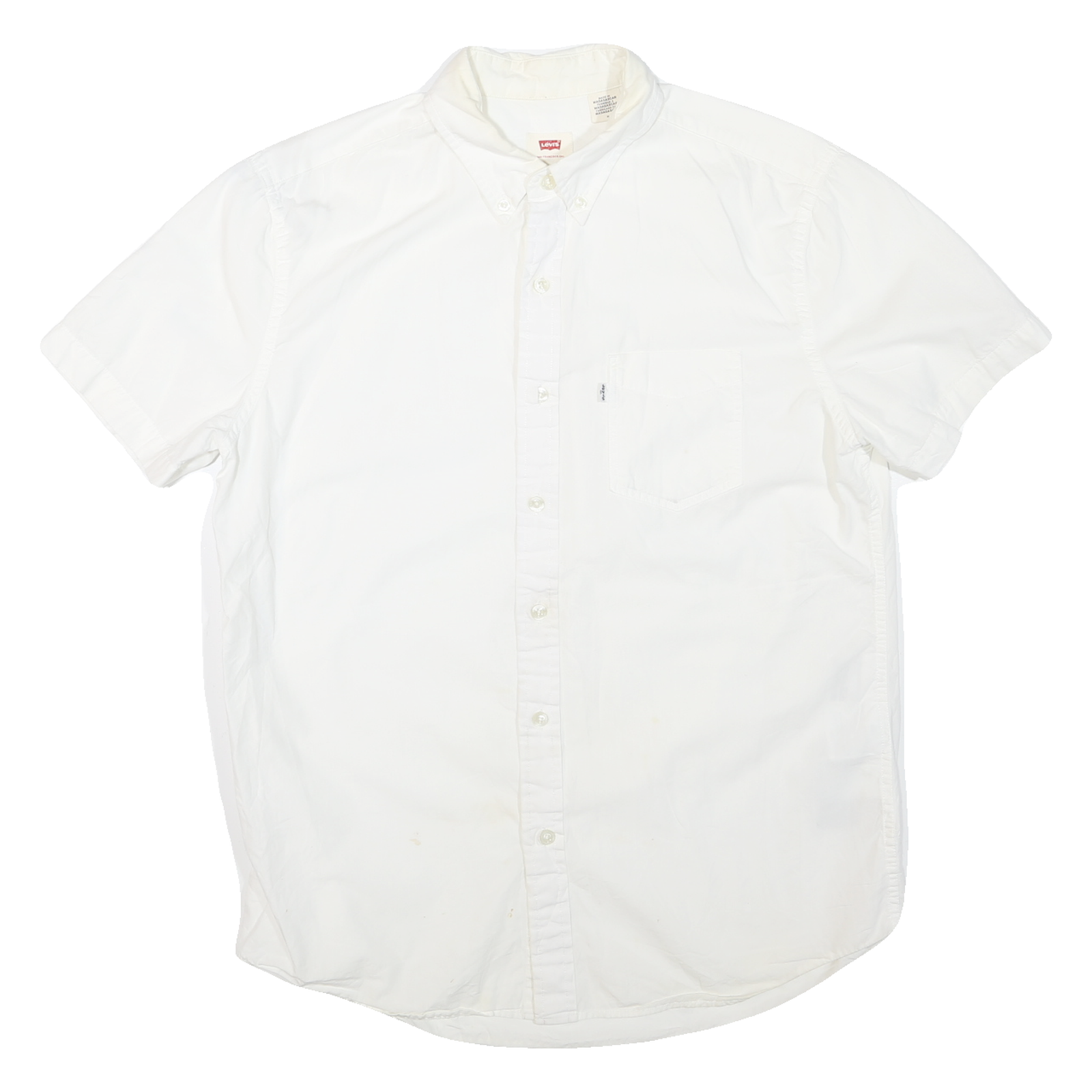 Buy LEVI'S Mens White Button-Down Short Sleeve Shirt M Casual Cotton Blend Refurbished - $33.79 LEVI'S Mens White Button-Down Short Sleeve Shirt M Casual Cotton Blend Refurbished - N/A refurbished available on Cerqular