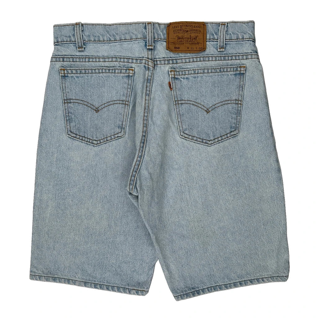 Levis Denim Shorts - 31W 10L Light Wash Denim Refurbished - Thrifted (note: this is a term often used to describe second- refurbished available on Cerqular