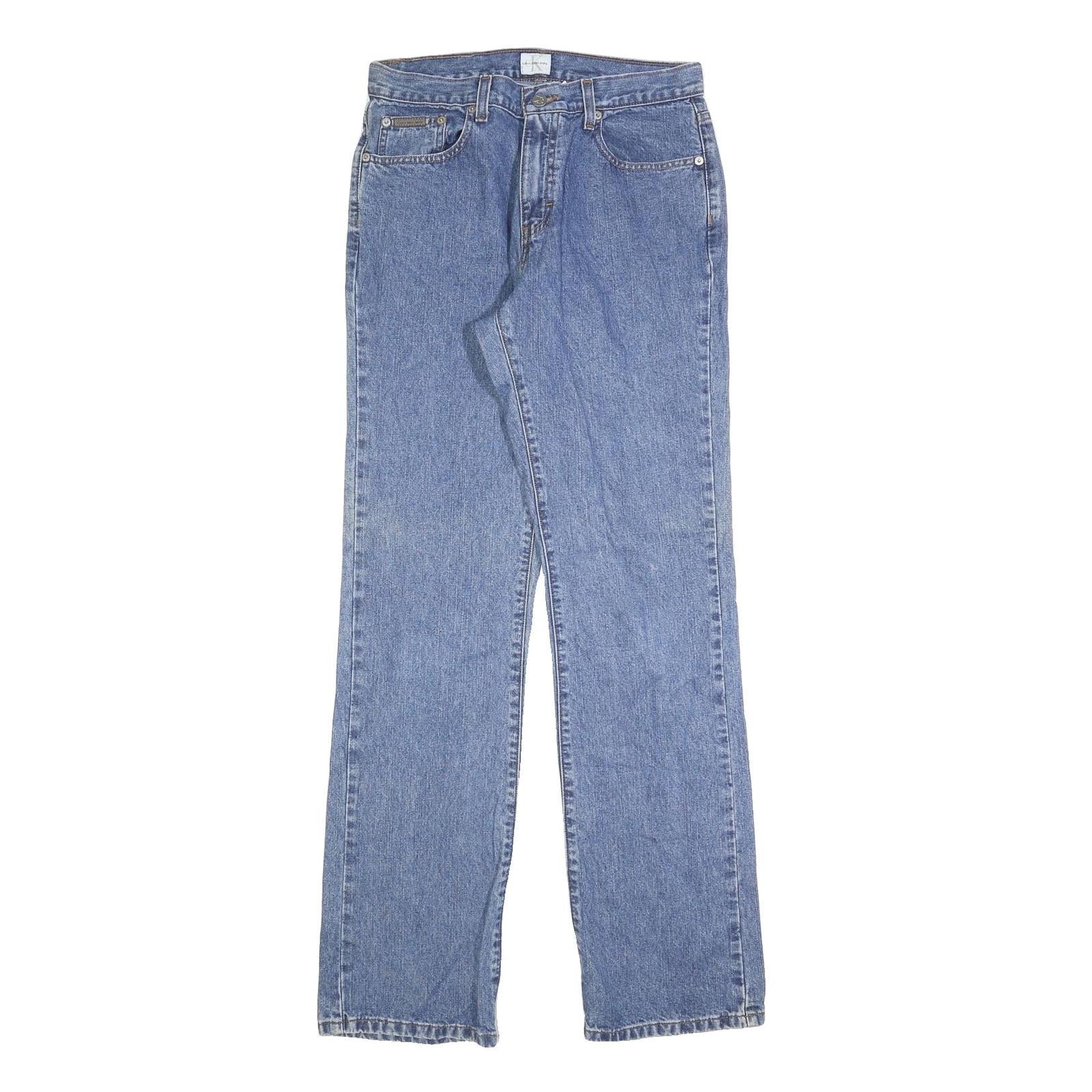 CALVIN KLEIN JEANS Womens Blue Regular Straight Denim Medium W30 L34 Zip Refurbished - N/A refurbished available on Cerqular