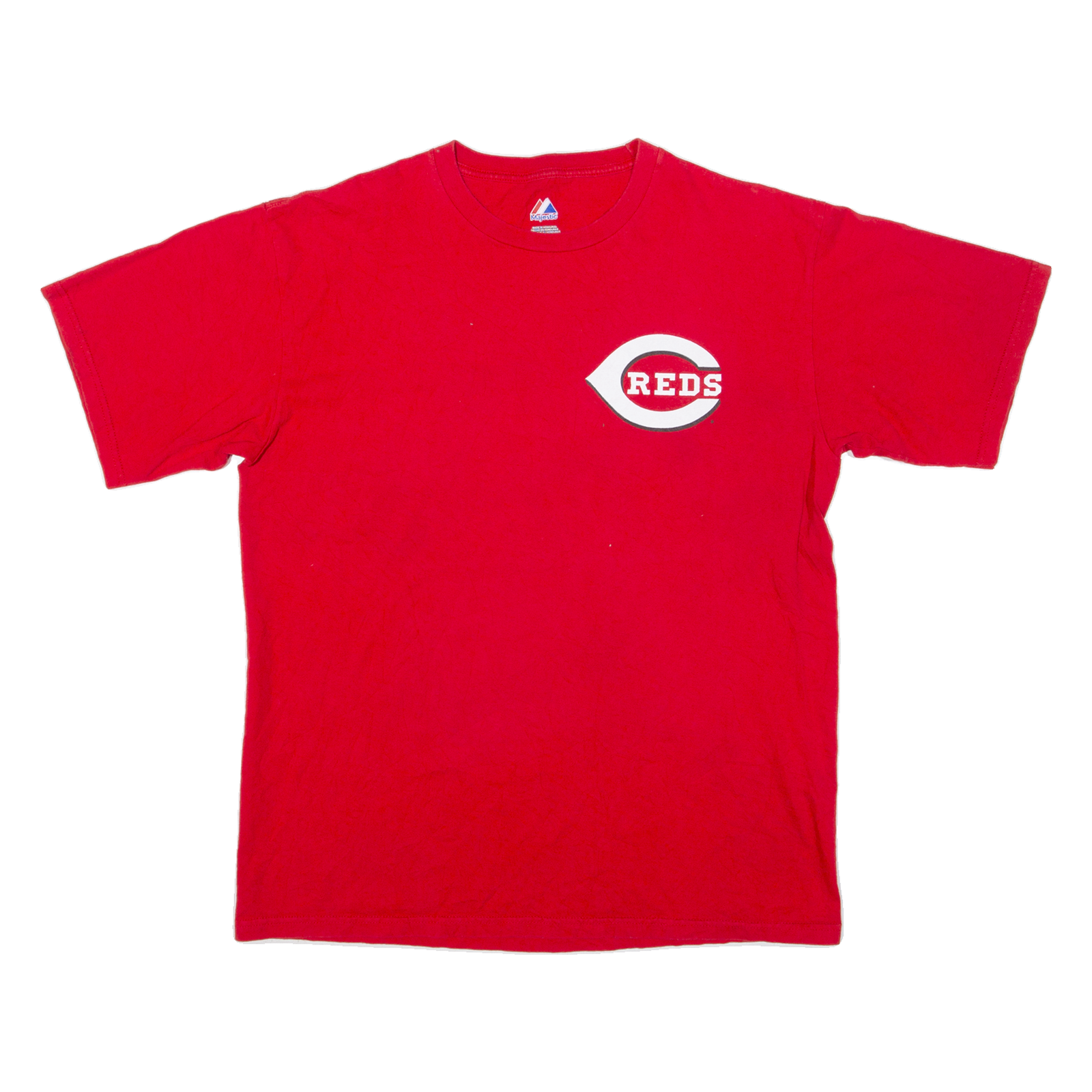 MAJESTIC Reds Mens T-Shirt Red USA L Refurbished - N/A refurbished available on Cerqular