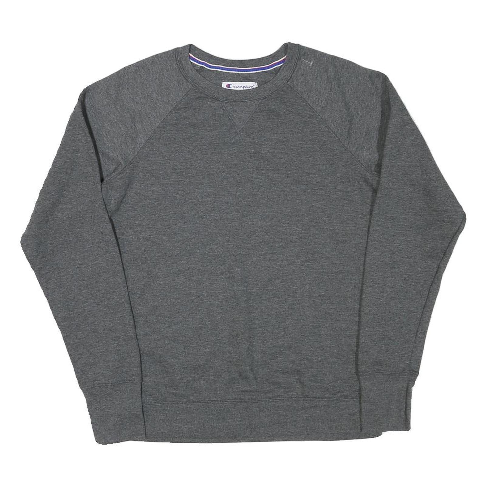 CHAMPION Mens Grey Crew Neck M Pullover Cotton Blend Sweatshirt Classic Logo Refurbished - N/A refurbished available on Cerqular