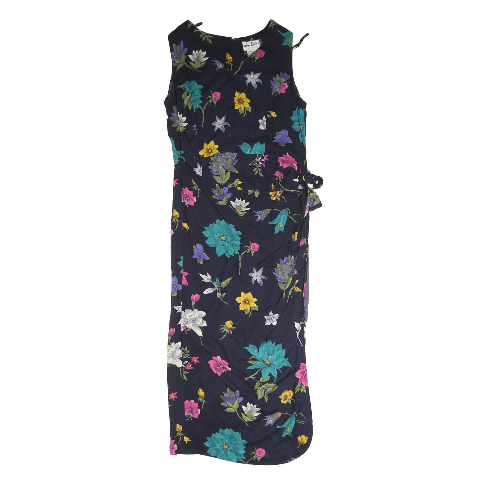 Buy HLIX TAYLOR Womens Navy Blue Floral Midi Dress Cotton Blend Sleeveless Wrap UK Refurbished - $27.29 HLIX TAYLOR Womens Navy Blue Floral Midi Dress Cotton Blend Sleeveless Wrap UK Refurbished - N/A refurbished available on Cerqular