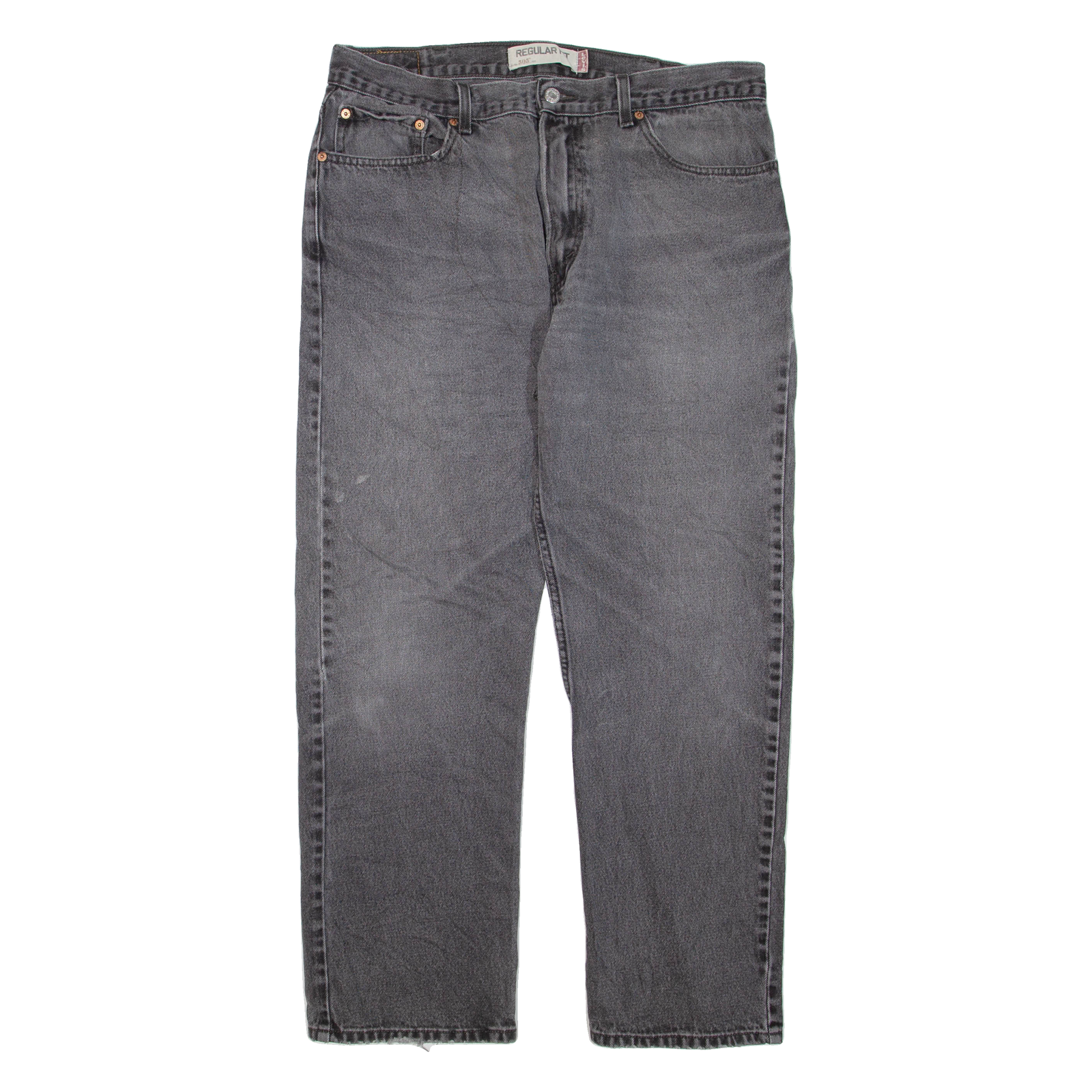 LEVI'S 505 Jeans Mens Grey Regular Straight Stone Wash W38 L32 Refurbished - N/A refurbished available on Cerqular