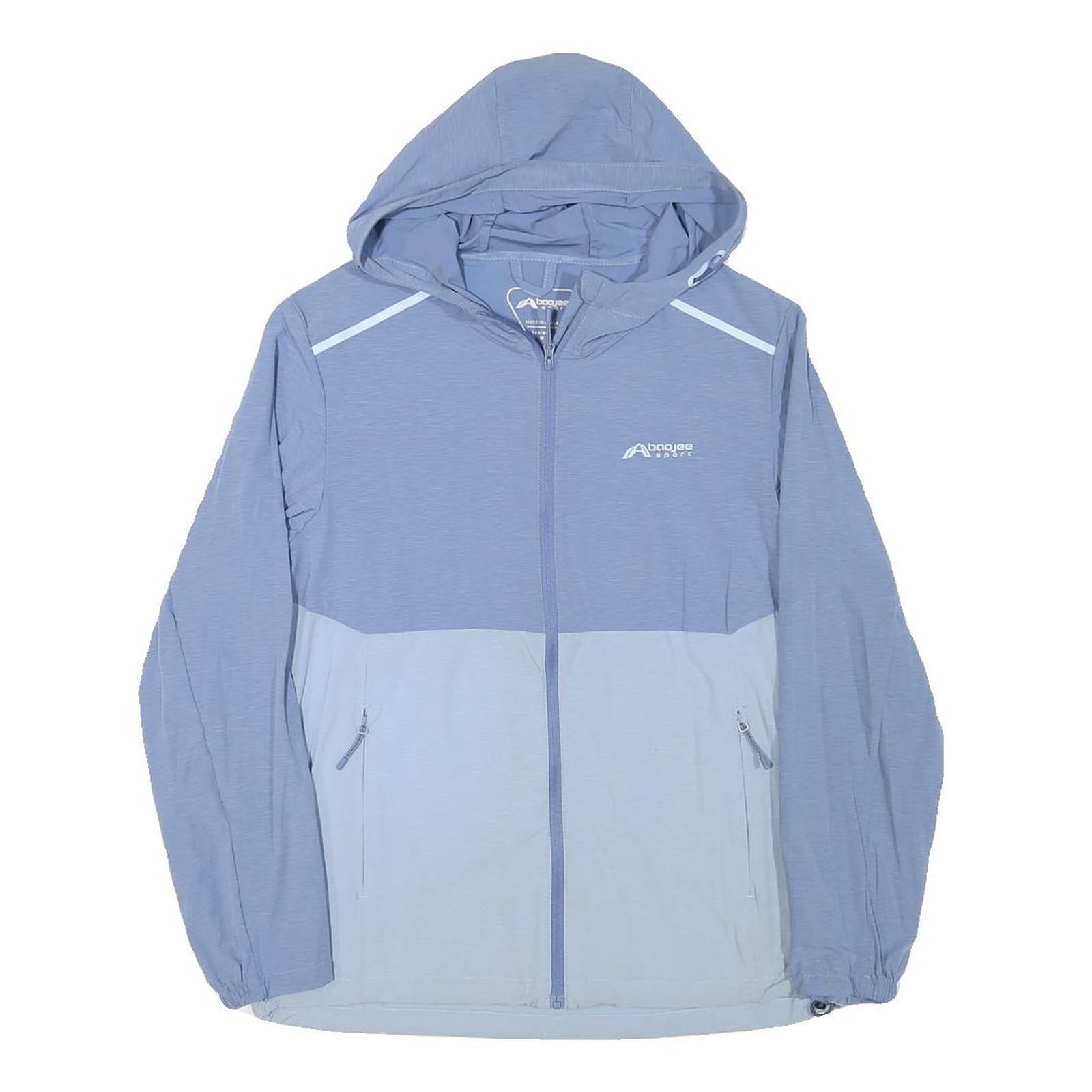 BAOJEE Womens Blue Light Blue Hooded Zip Jacket M Polyester Blend Plain Refurbished - N/A refurbished available on Cerqular