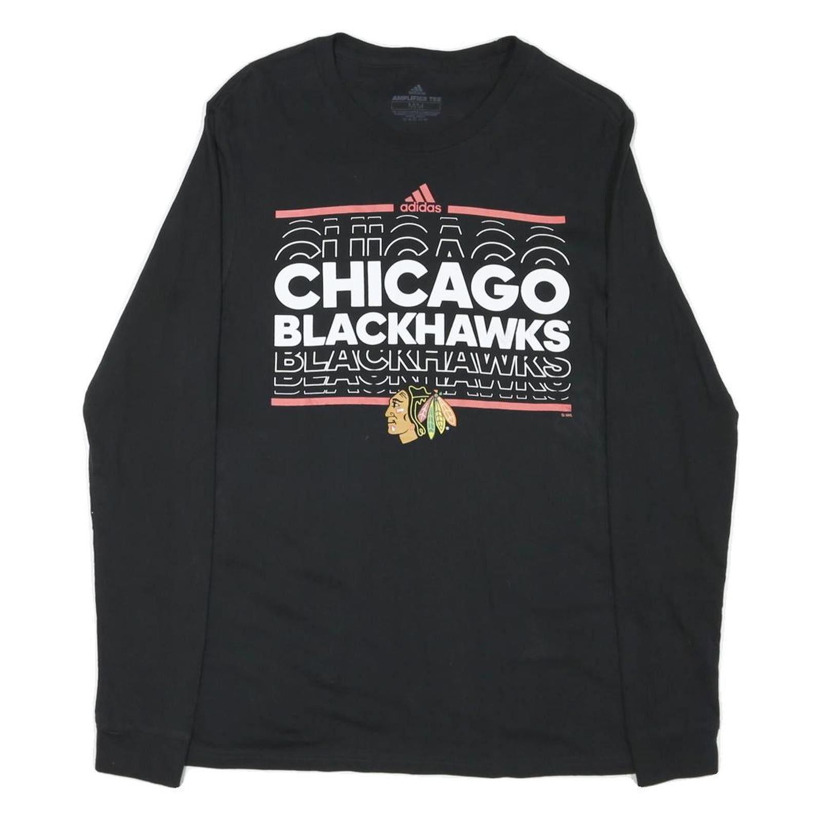 Buy ADIDAS Mens Black Chicago Blackhawks Long Sleeve Crew Neck Cotton Blend T-Shirt Refurbished - $24.69 ADIDAS Mens Black Chicago Blackhawks Long Sleeve Crew Neck Cotton Blend T-Shirt Refurbished - N/A refurbished available on Cerqular