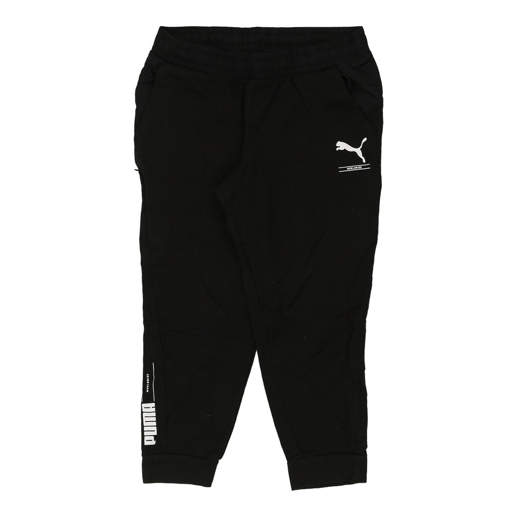 Puma Joggers - Large Black Cotton Blend Refurbished - Thrifted (note: this is a term often used to describe second- refurbished available on Cerqular