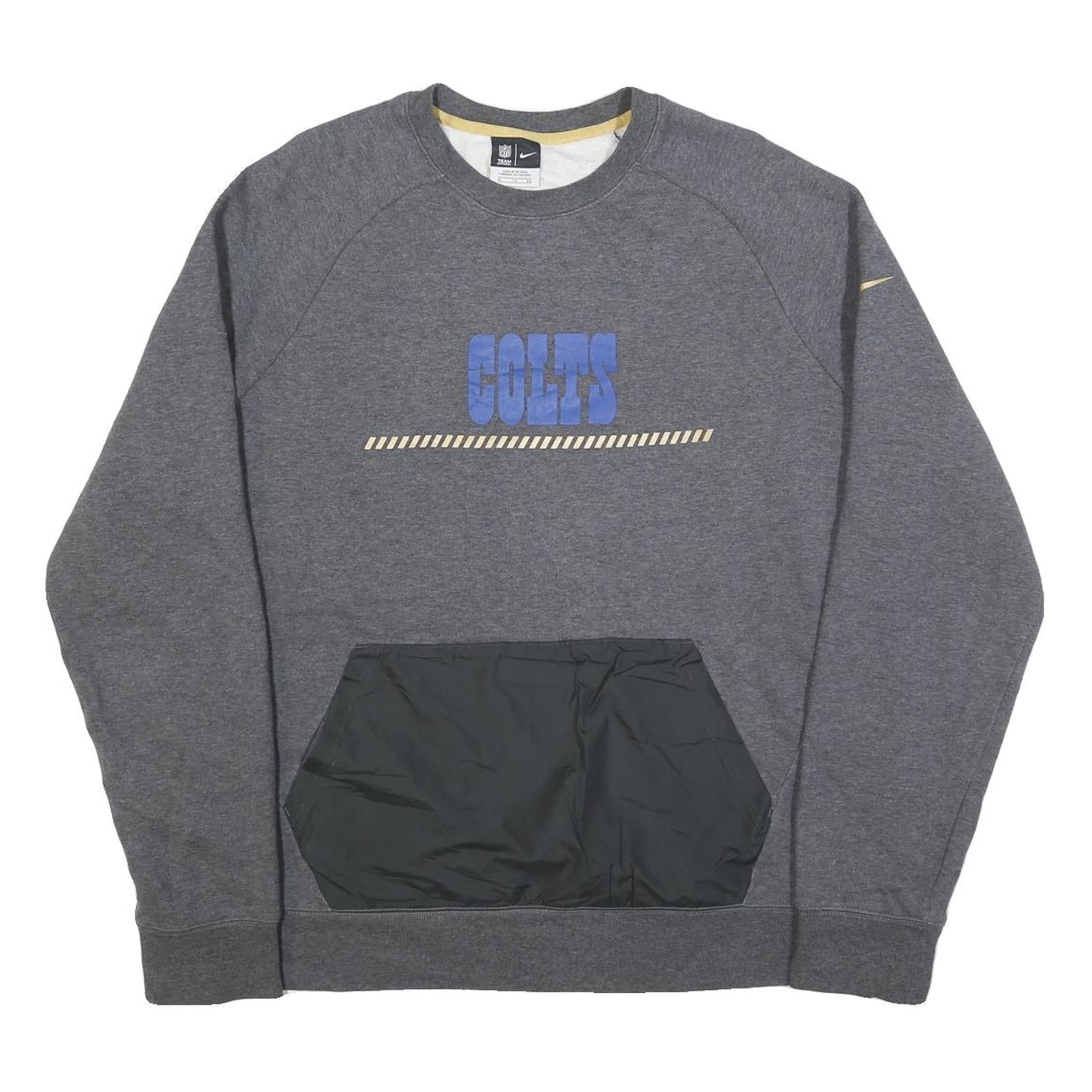 NIKE Mens Grey Colts Crew Neck XL Sweatshirt Cotton Blend Pullover Sportswear Refurbished - N/A refurbished available on Cerqular