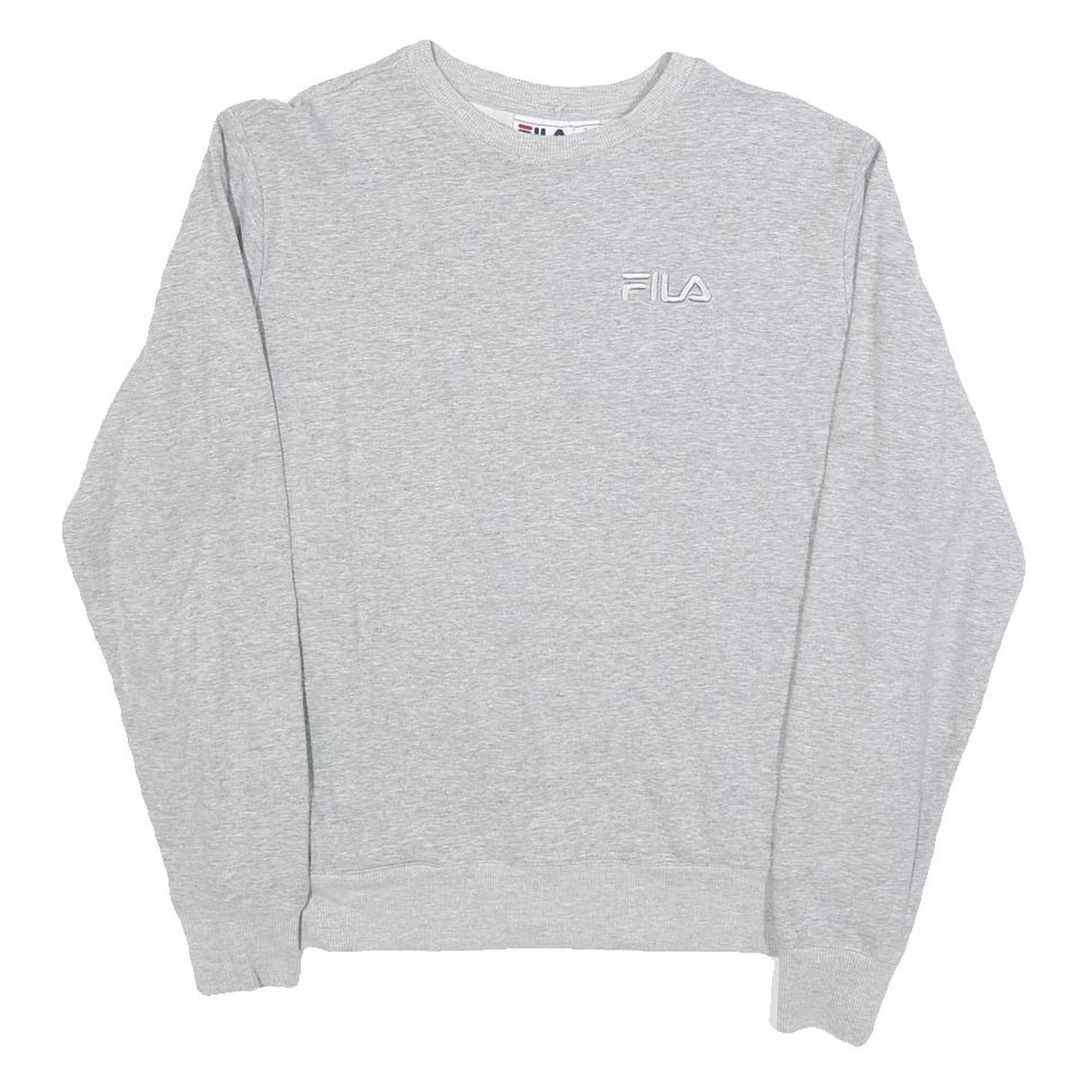 FILA Mens Grey Crew Neck S Embroidered Logo Sweatshirt Cotton Blend Refurbished - N/A refurbished available on Cerqular