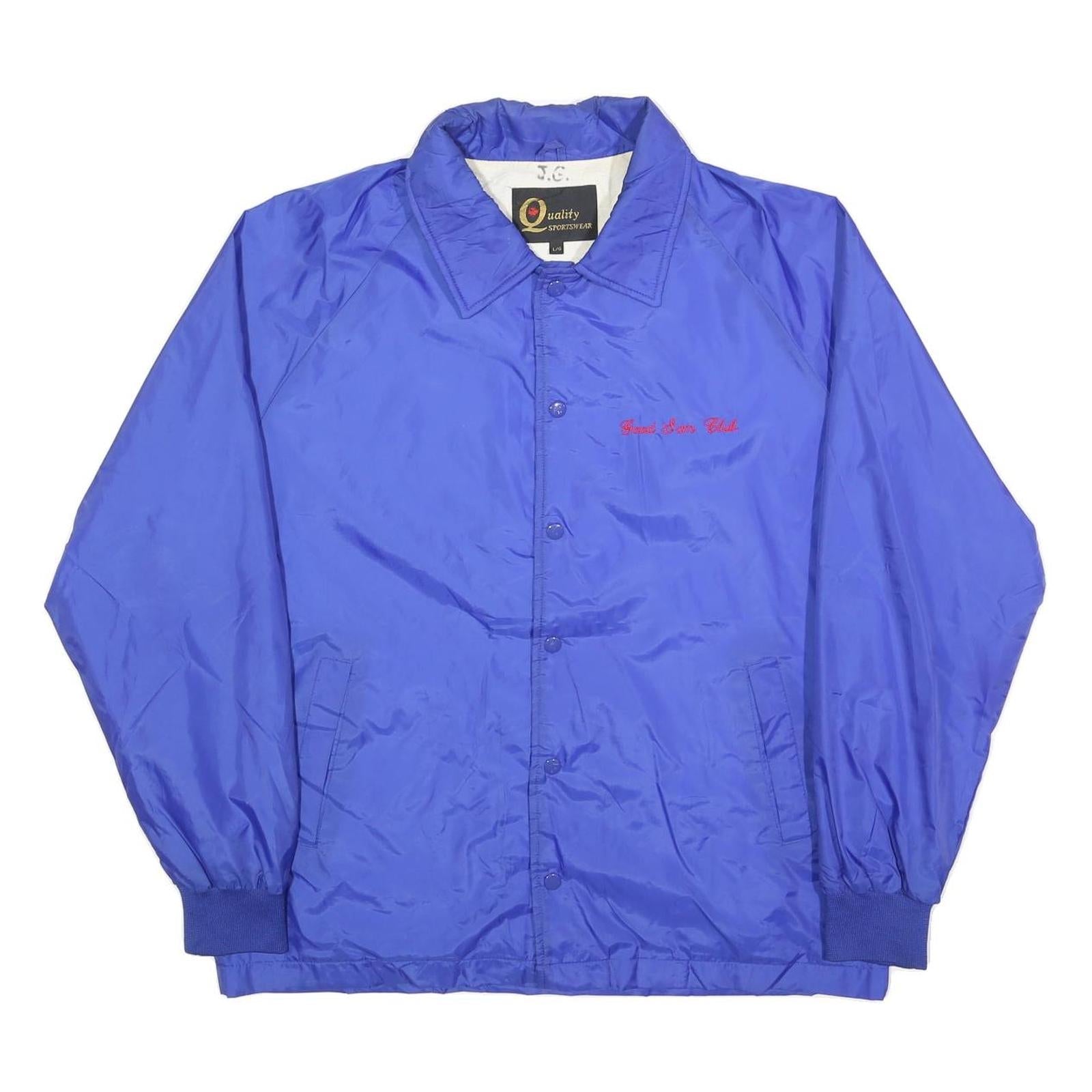 QUALITY SPORTSWEAR Mens Blue Button Jacket L Polyester Plain Lightweight Casual Refurbished - N/A refurbished available on Cerqular