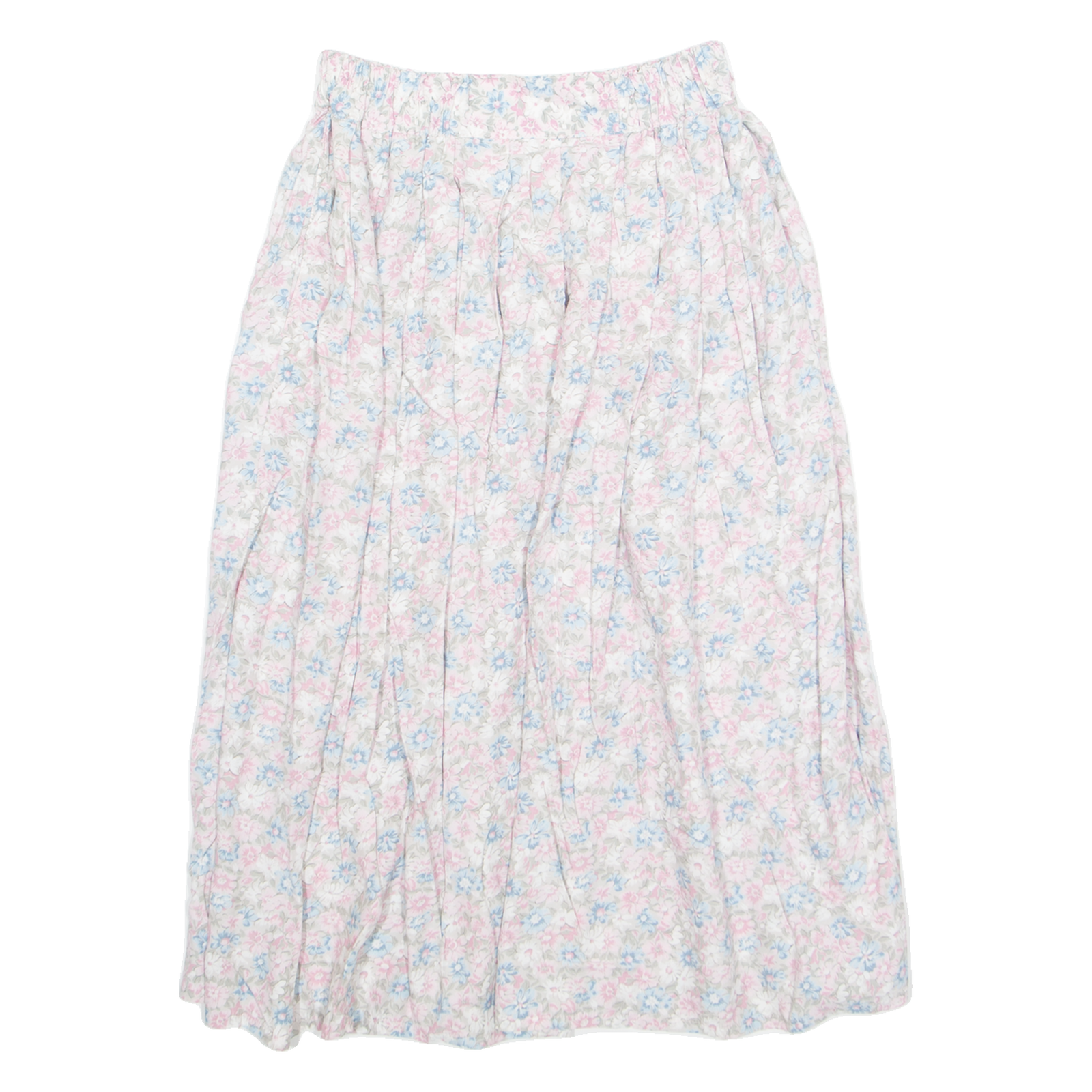 MADDIES Womens A-Line Skirt Pink Midi Viscose 90s Floral S Refurbished - N/A refurbished available on Cerqular