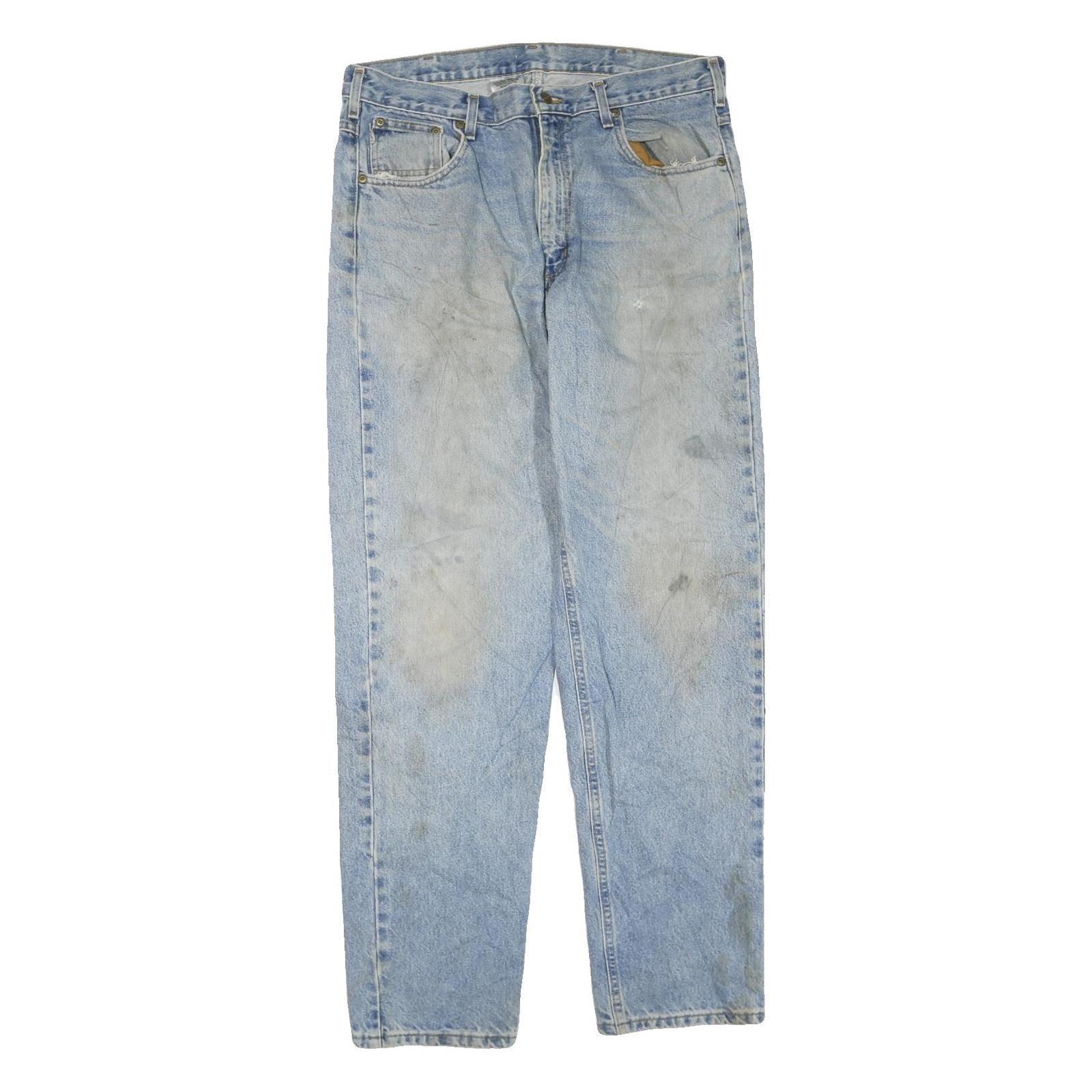 CARHARTT Mens Jeans Blue Regular Straight Denim Medium W36 L34 Casual Zip Refurbished - N/A refurbished available on Cerqular