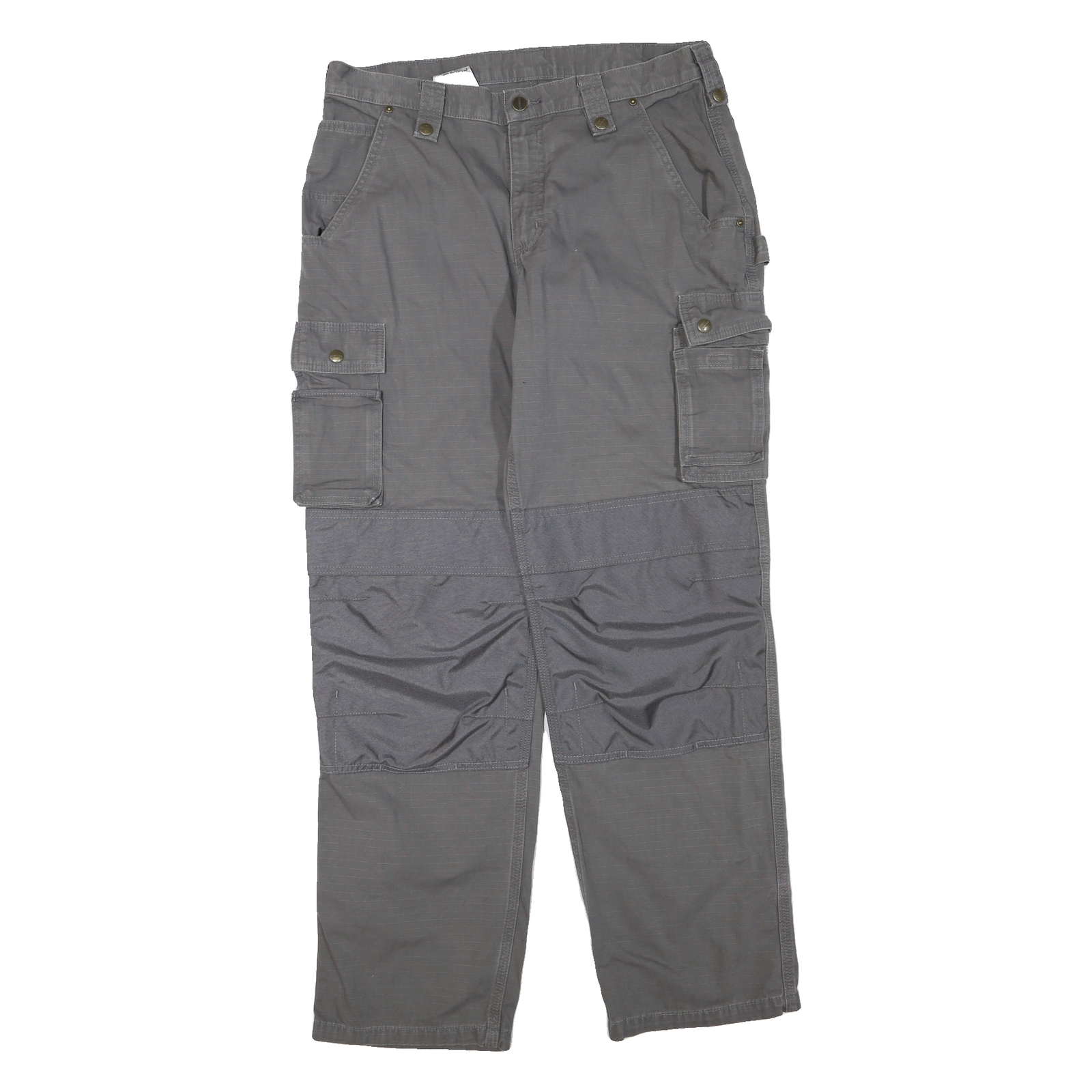 CARHARTT Mens Grey Polyester Blend Regular Fit Straight Leg Trousers W34 L32 Refurbished - N/A refurbished available on Cerqular