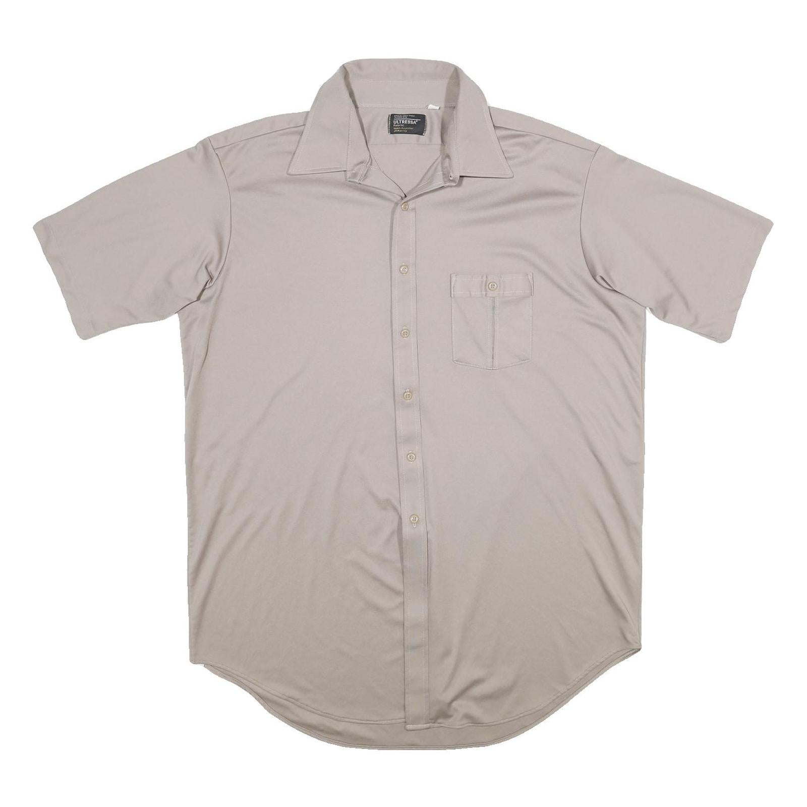 JC PENNEY Mens Beige Polyester Shirt XL Casual Classic Pocket Button Down Refurbished - N/A refurbished available on Cerqular