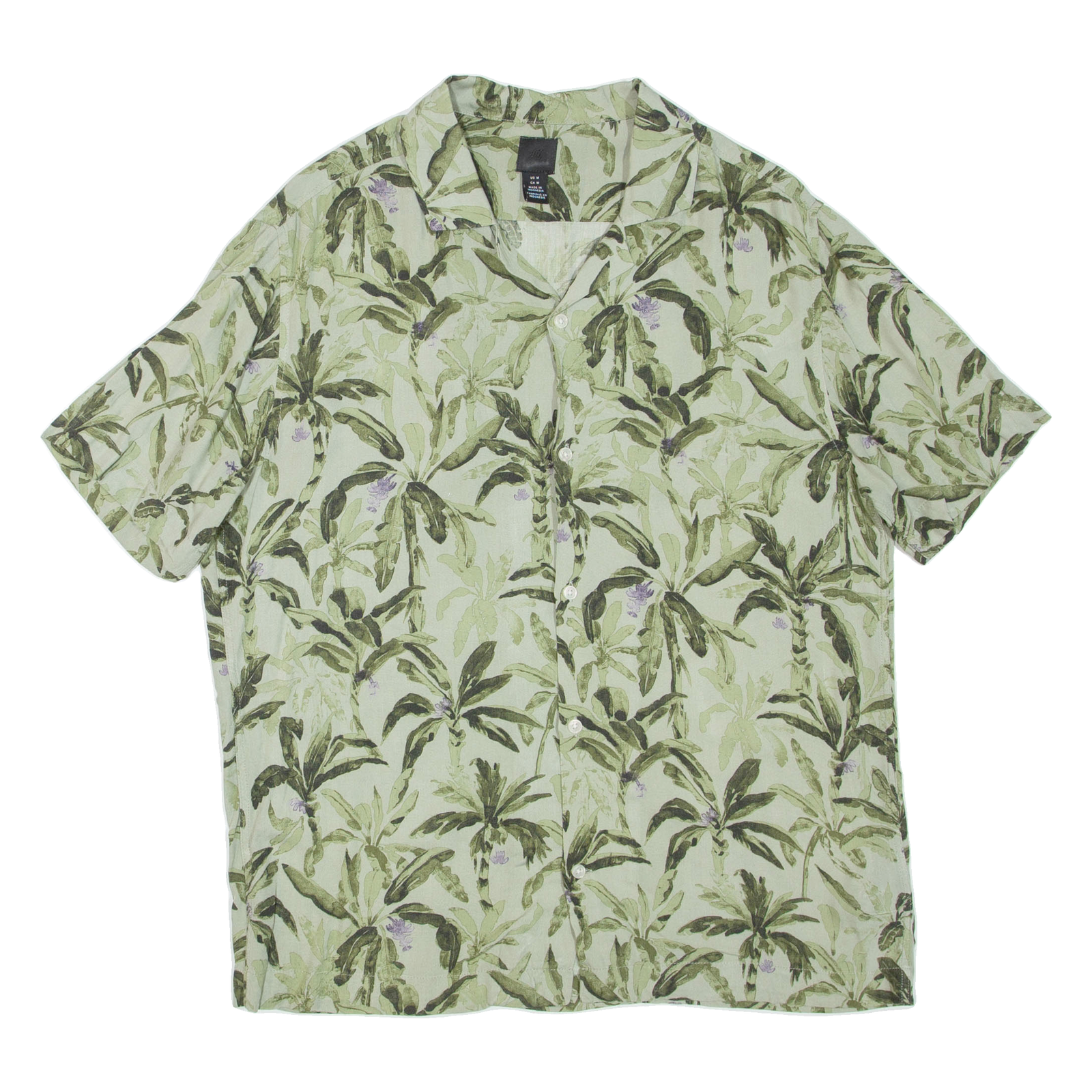 H&M Palm Trees Mens Shirt Green M Refurbished - N/A refurbished available on Cerqular