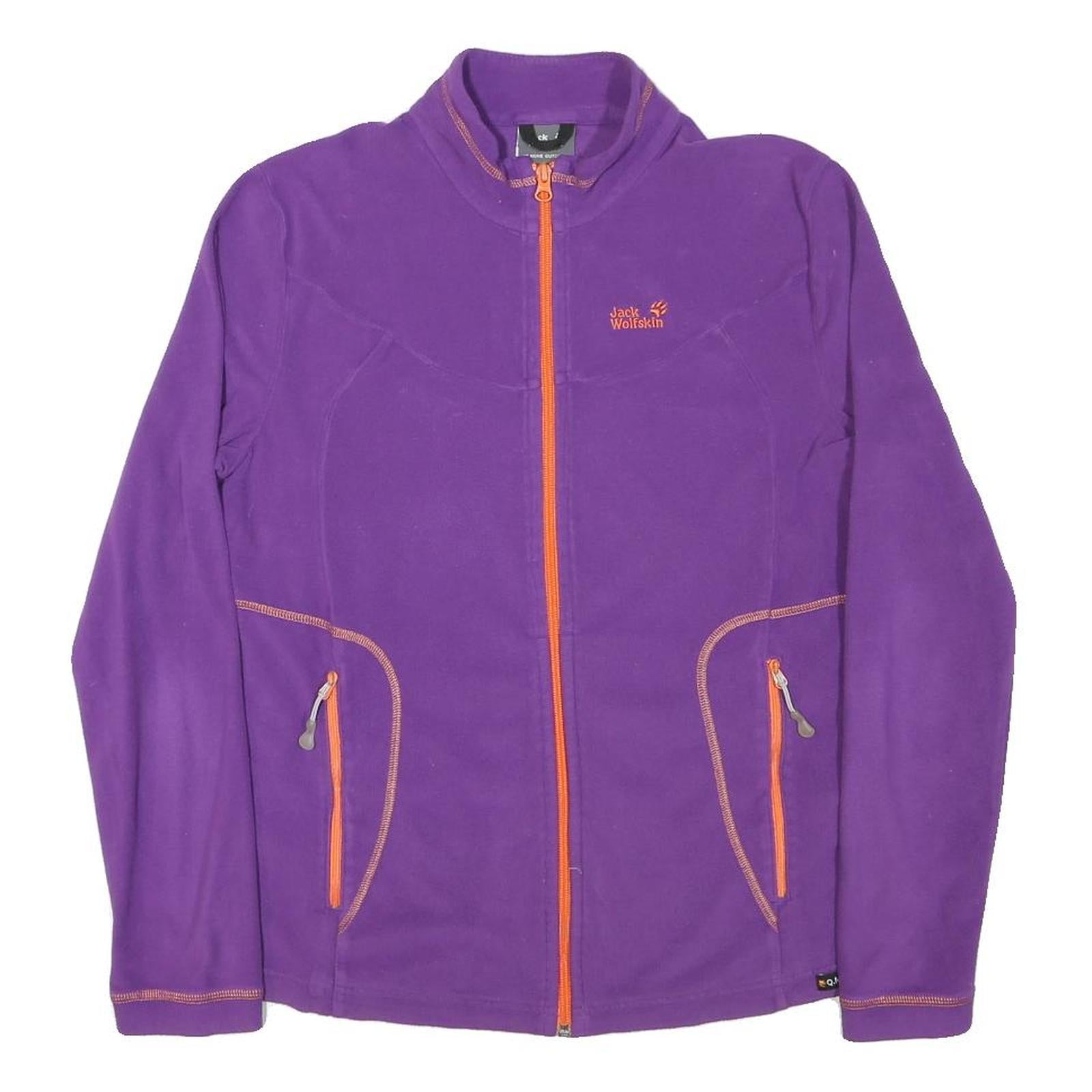 JACK WOLFSKIN Womens Purple & Orange Zip Jacket L Polyester Blend Fleece Outdoor Refurbished - N/A refurbished available on Cerqular
