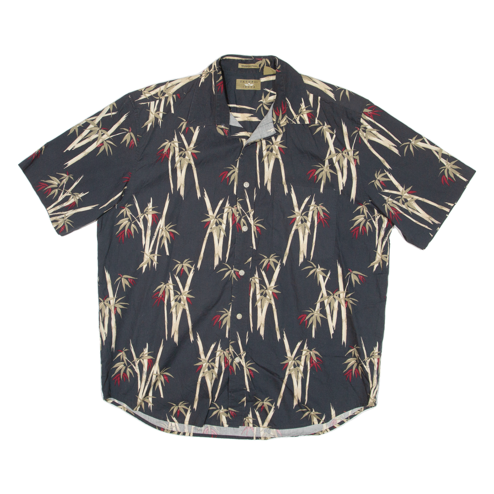 NATURAL ISSUE Wrinkle Free Mens Hawaiian Shirt Blue Floral L Refurbished - N/A refurbished available on Cerqular