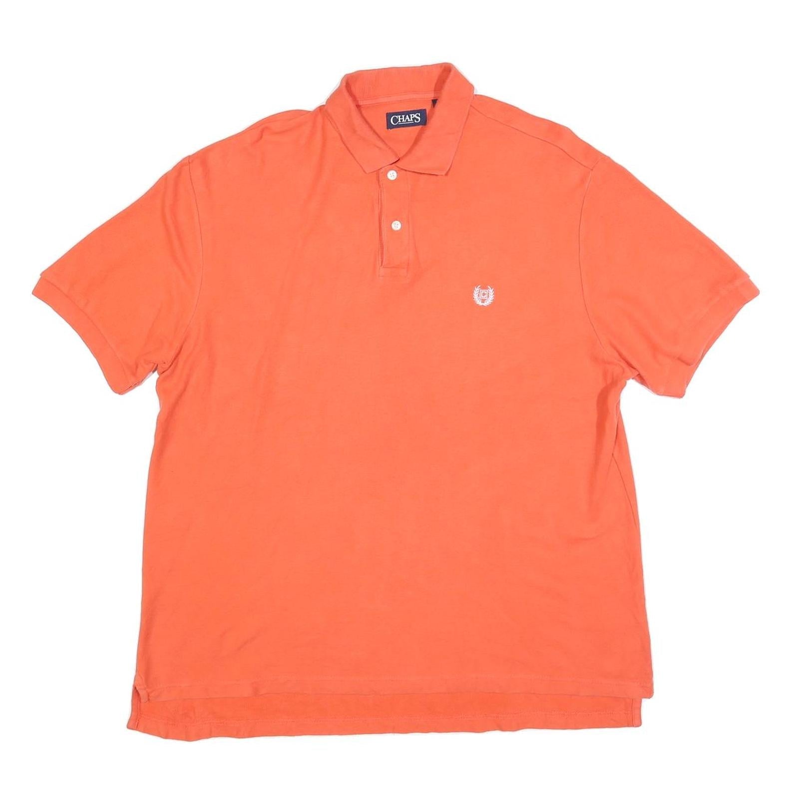CHAPS Mens Orange Polo Shirt XL Cotton Blend Classic Fit Casual Refurbished - N/A refurbished available on Cerqular