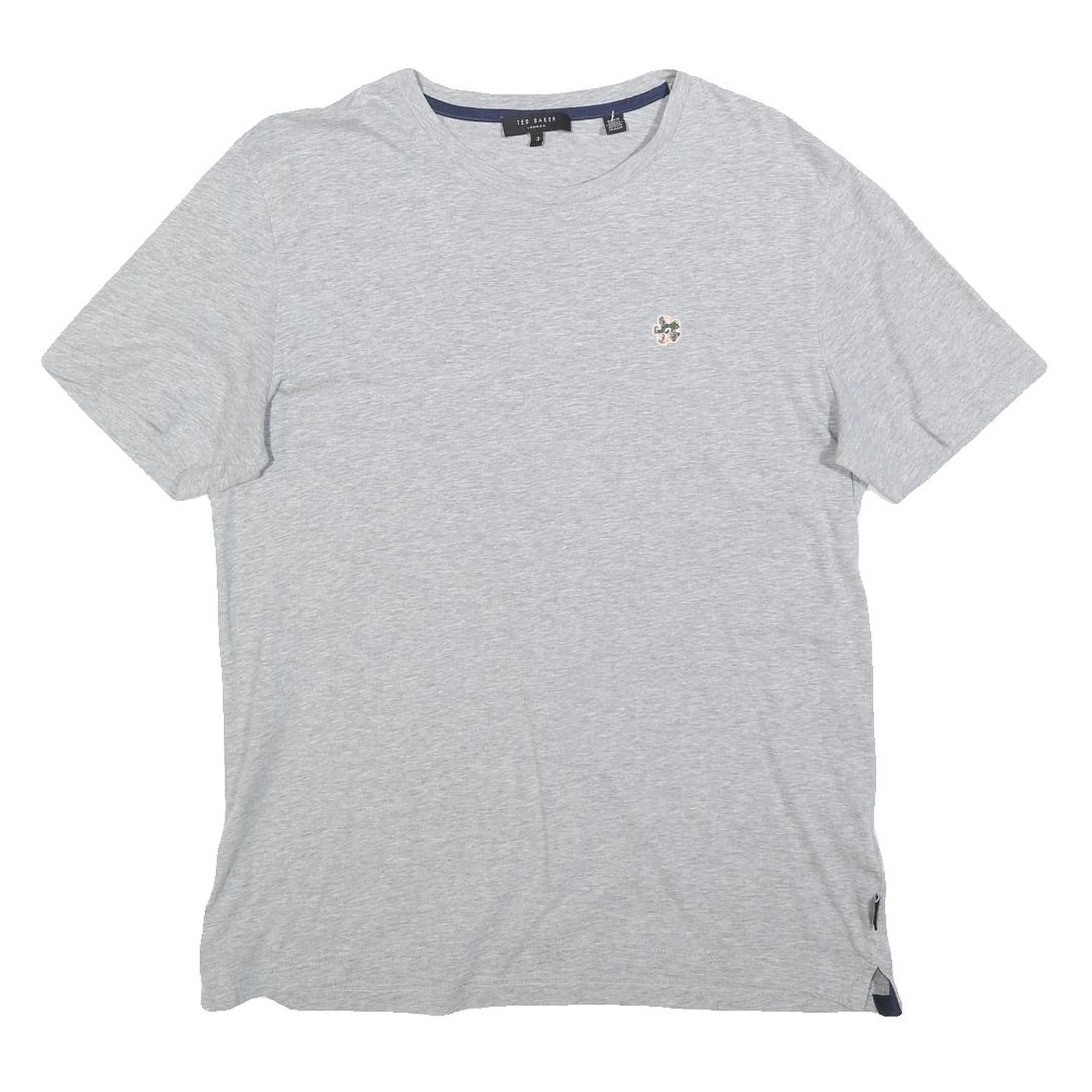 TED BAKER Mens Grey Graphic T-Shirt M Short Sleeve Crew Neck Casual Cotton Blend Refurbished - N/A refurbished available on Cerqular