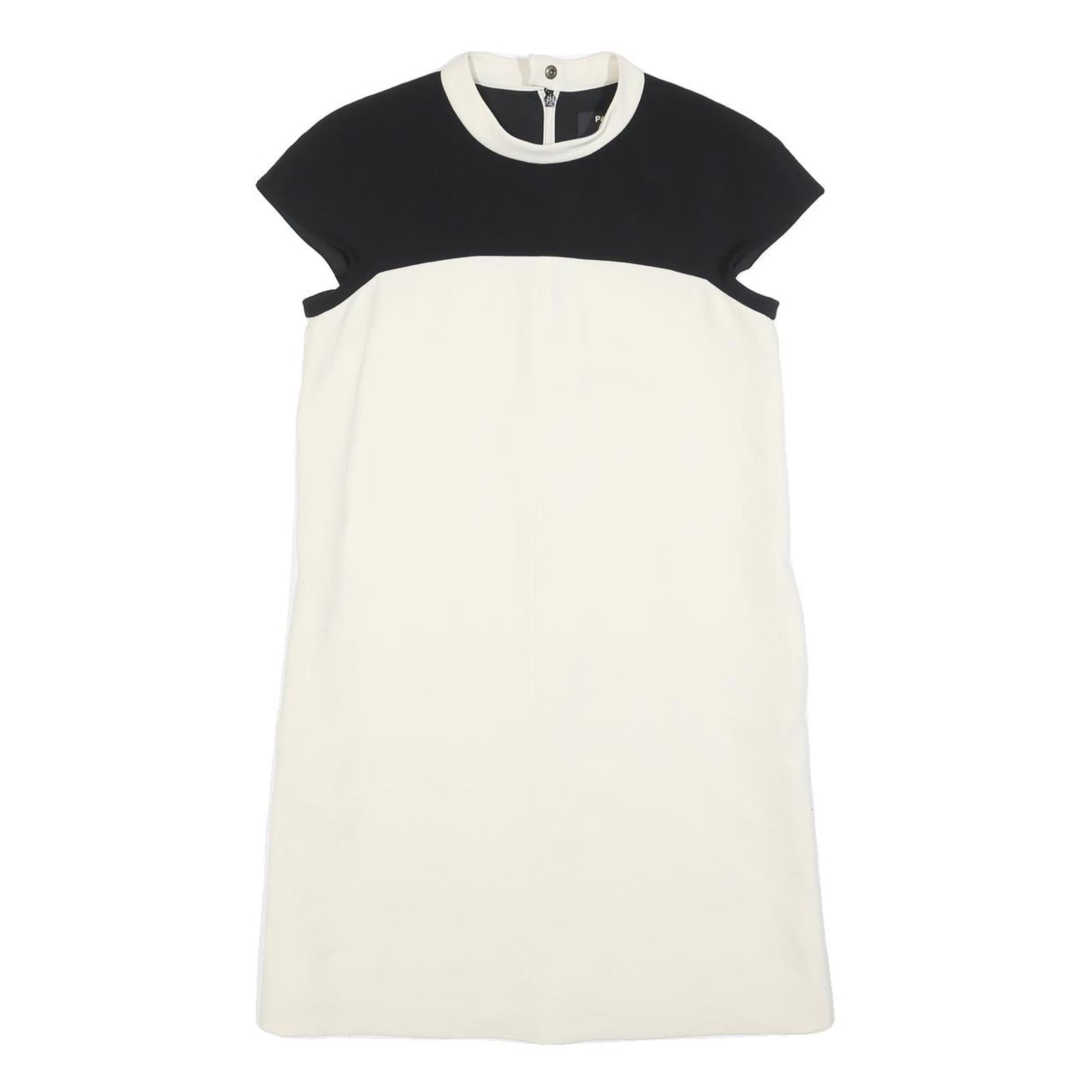 PAULE KA Womens Black & White Shift Polyester Blend Dress S Crew Neck Short Refurbished - N/A refurbished available on Cerqular