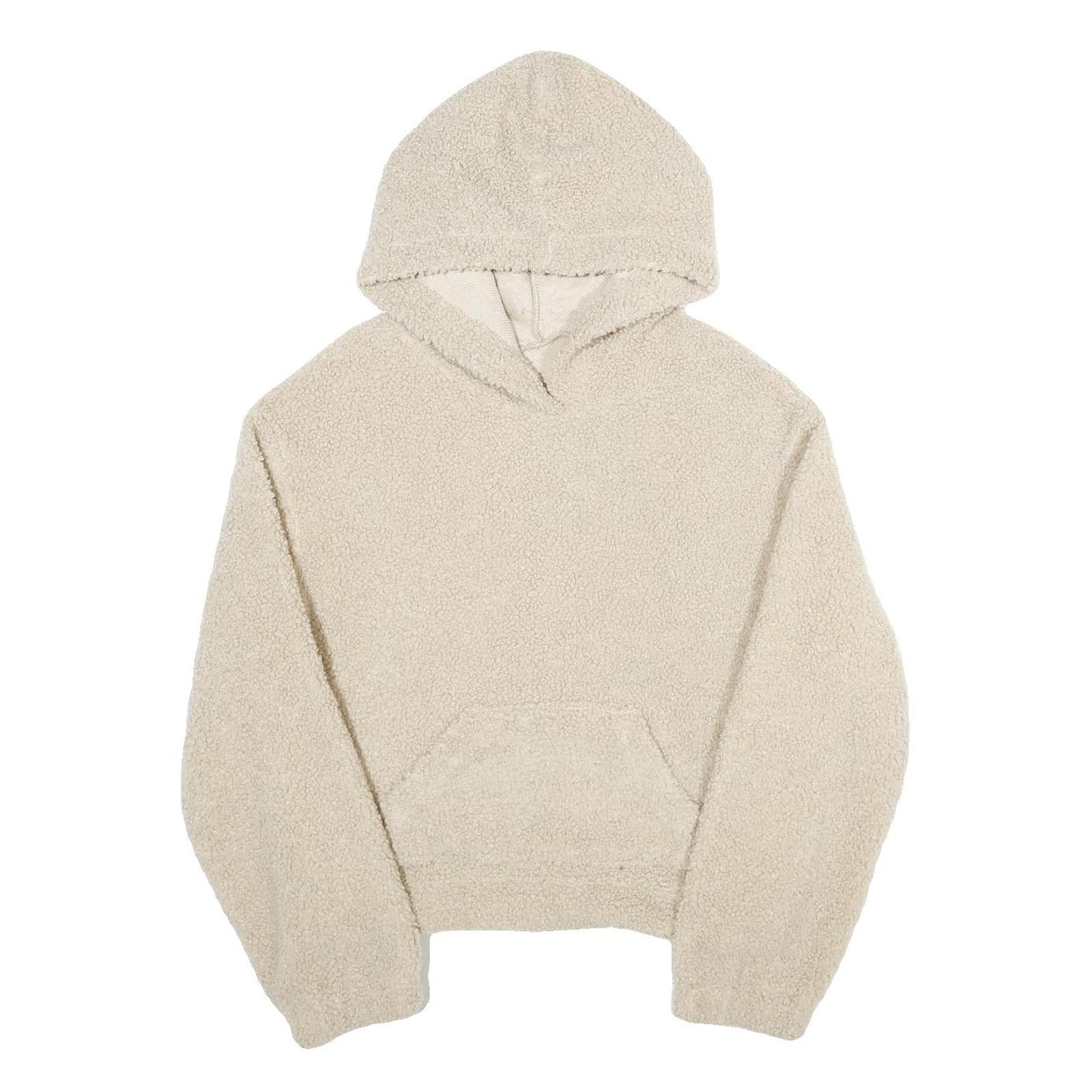 Womens Beige Fleece Hoodie S Soft Warm Pullover Hooded Sweatshirt Refurbished - N/A refurbished available on Cerqular