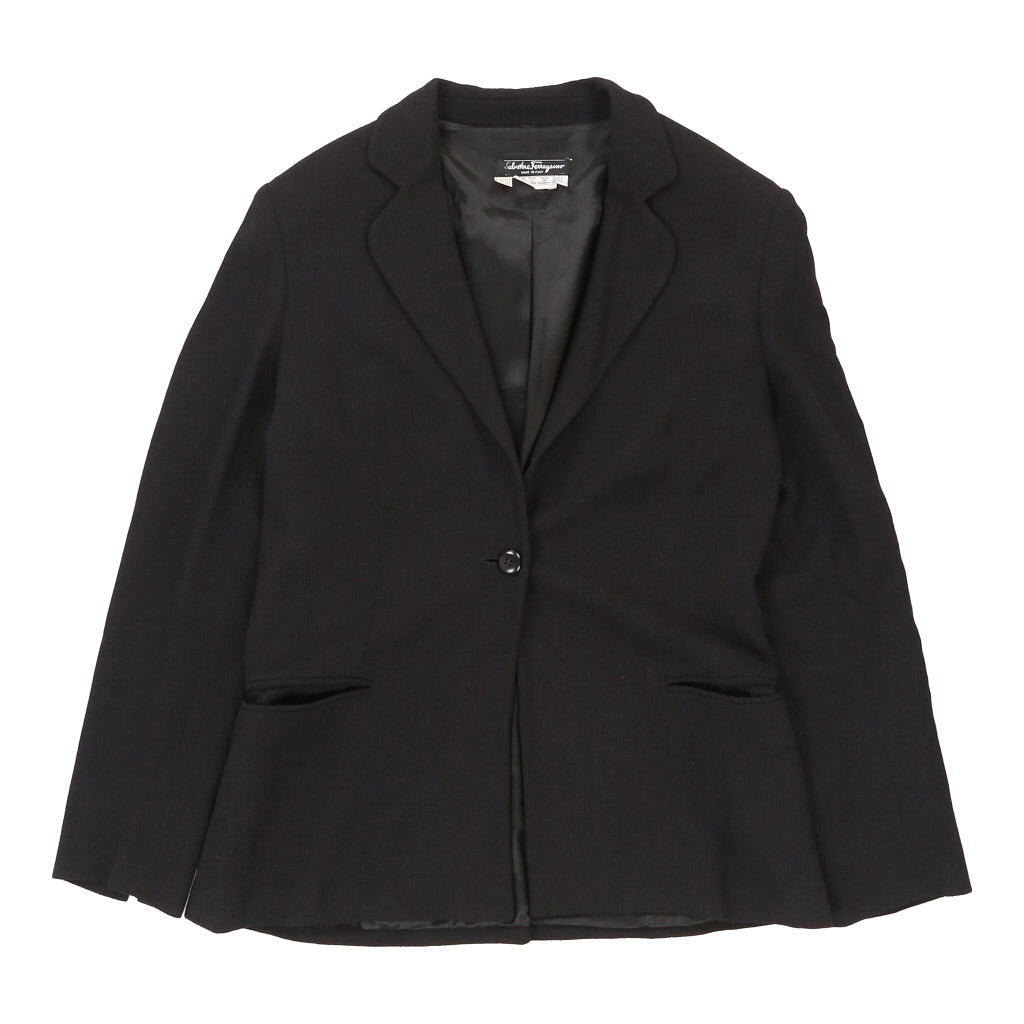 Salvatore Ferragamo Blazer - Large Black Viscose | Size: large Refurbished - N/A (Preloved Designer is not a specific brand, it refurbished available on Cerqular
