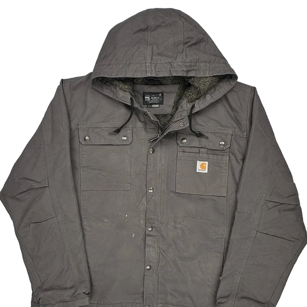 Carhartt Jacket - 2XL Grey Cotton Refurbished - Thrifted (note: this is a term often used to describe second- refurbished available on Cerqular