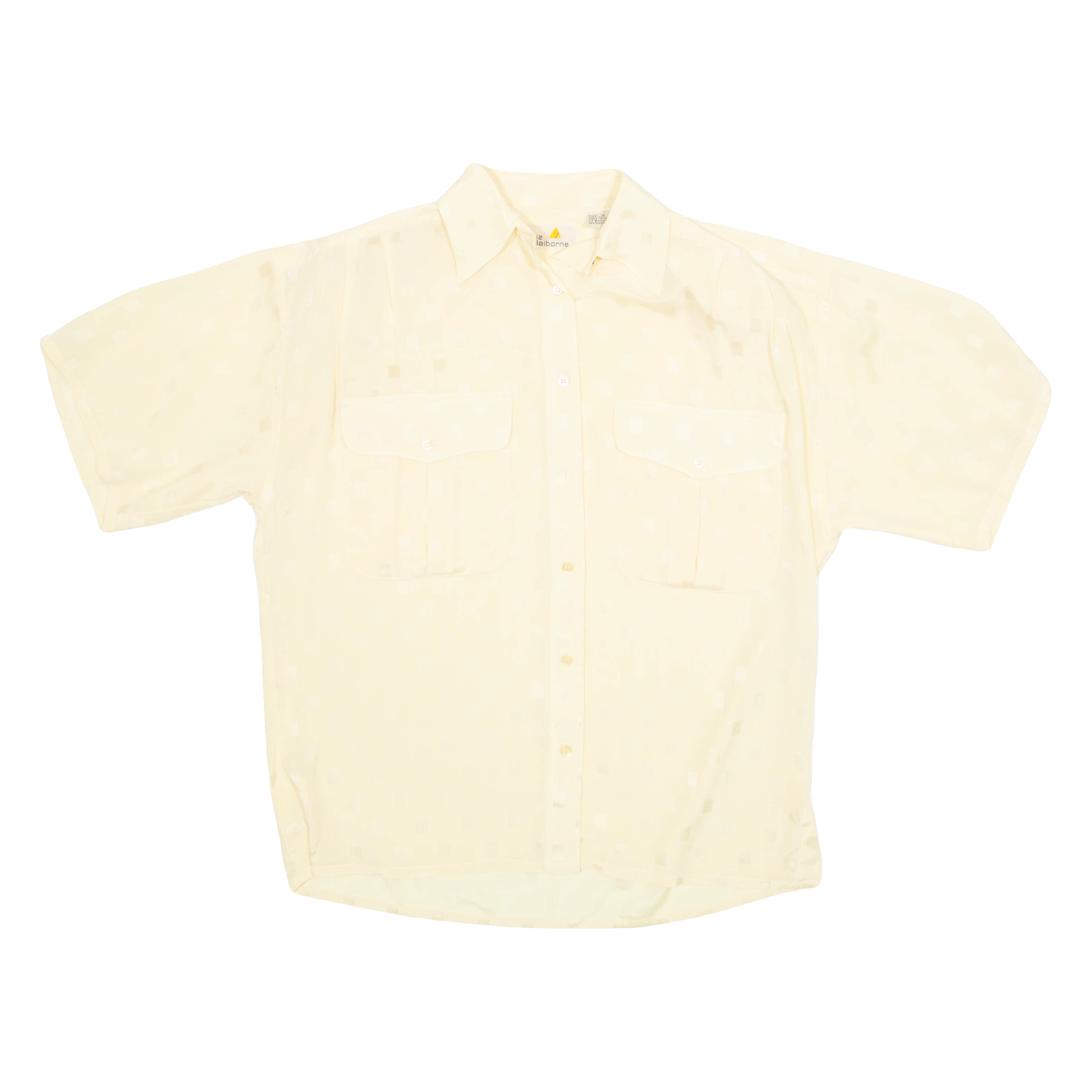 LIZ CLAIBORNE Womens Printed Blouse Yellow Collared M Refurbished - N/A refurbished available on Cerqular
